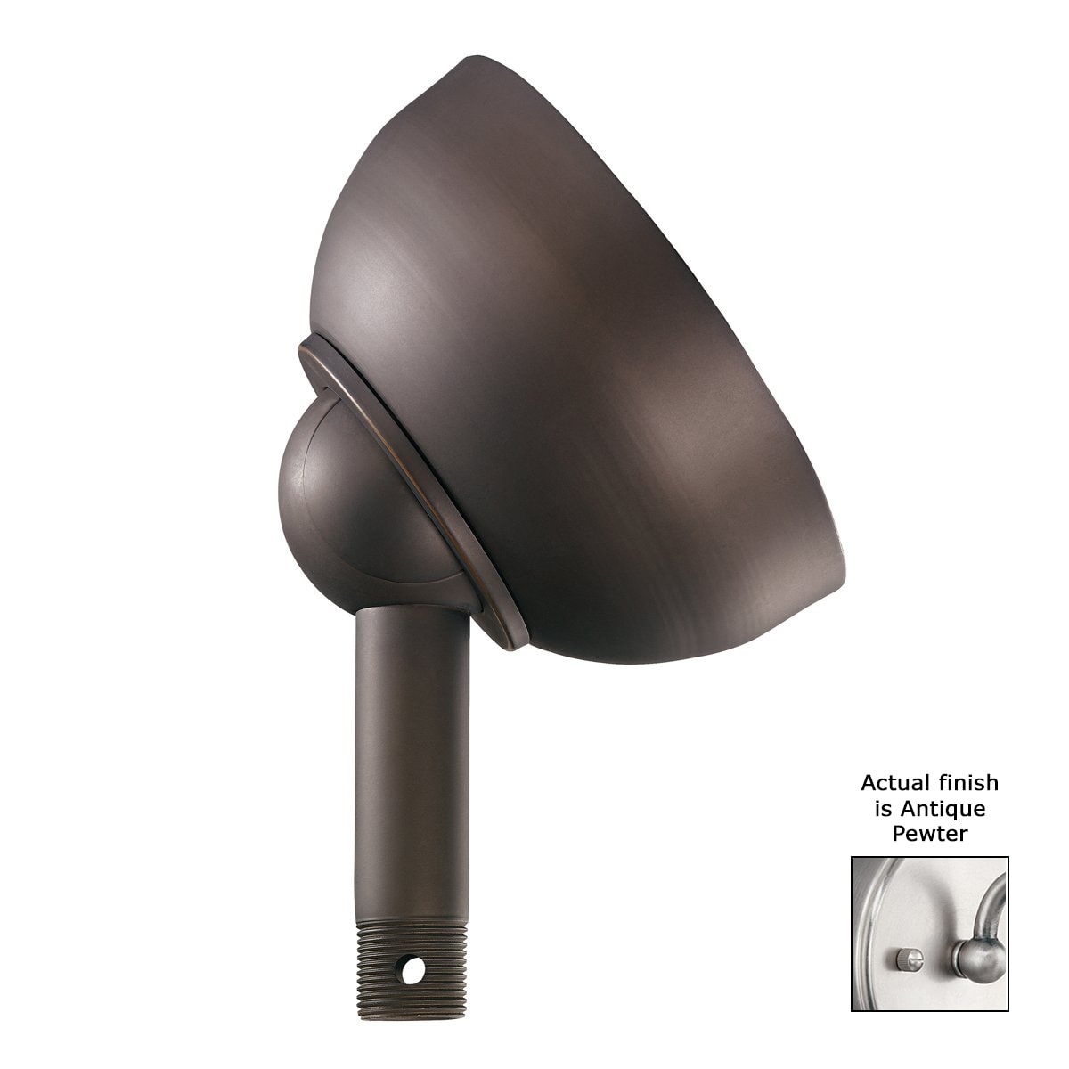 Kichler 337005AP Fan Accessories 4-in Antique Pewter Steel Indoor/Outdoor Angle Mount Capable Ceiling Fan Sloped ceiling kit Mounting hardware