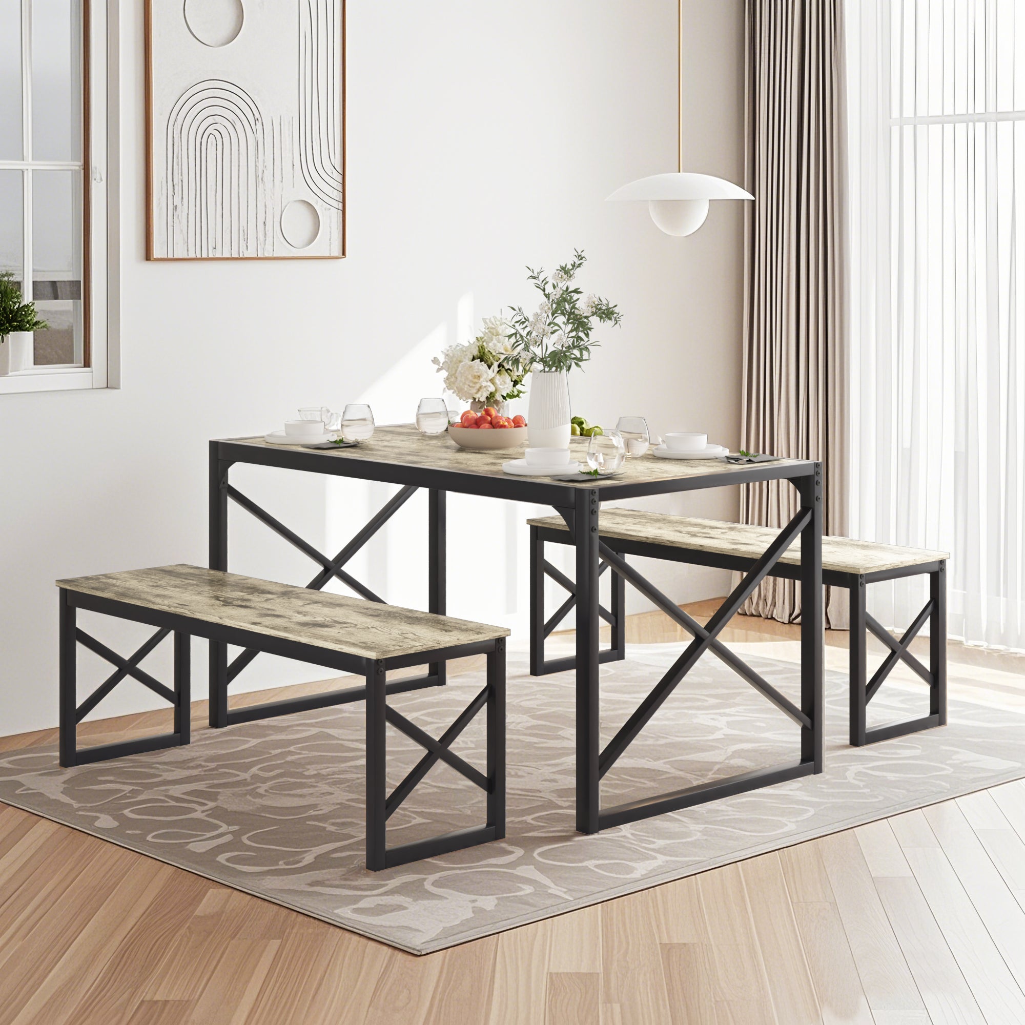 Vecelo LOE-TC15-GRY-140 Dining-Sets - View #2