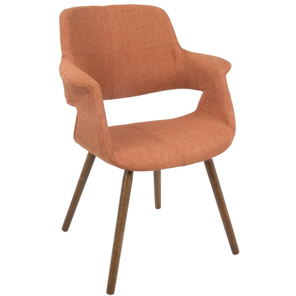 LumiSource CHR-JY-VFL O Vintage Flair Midcentury Orange Accent Chair