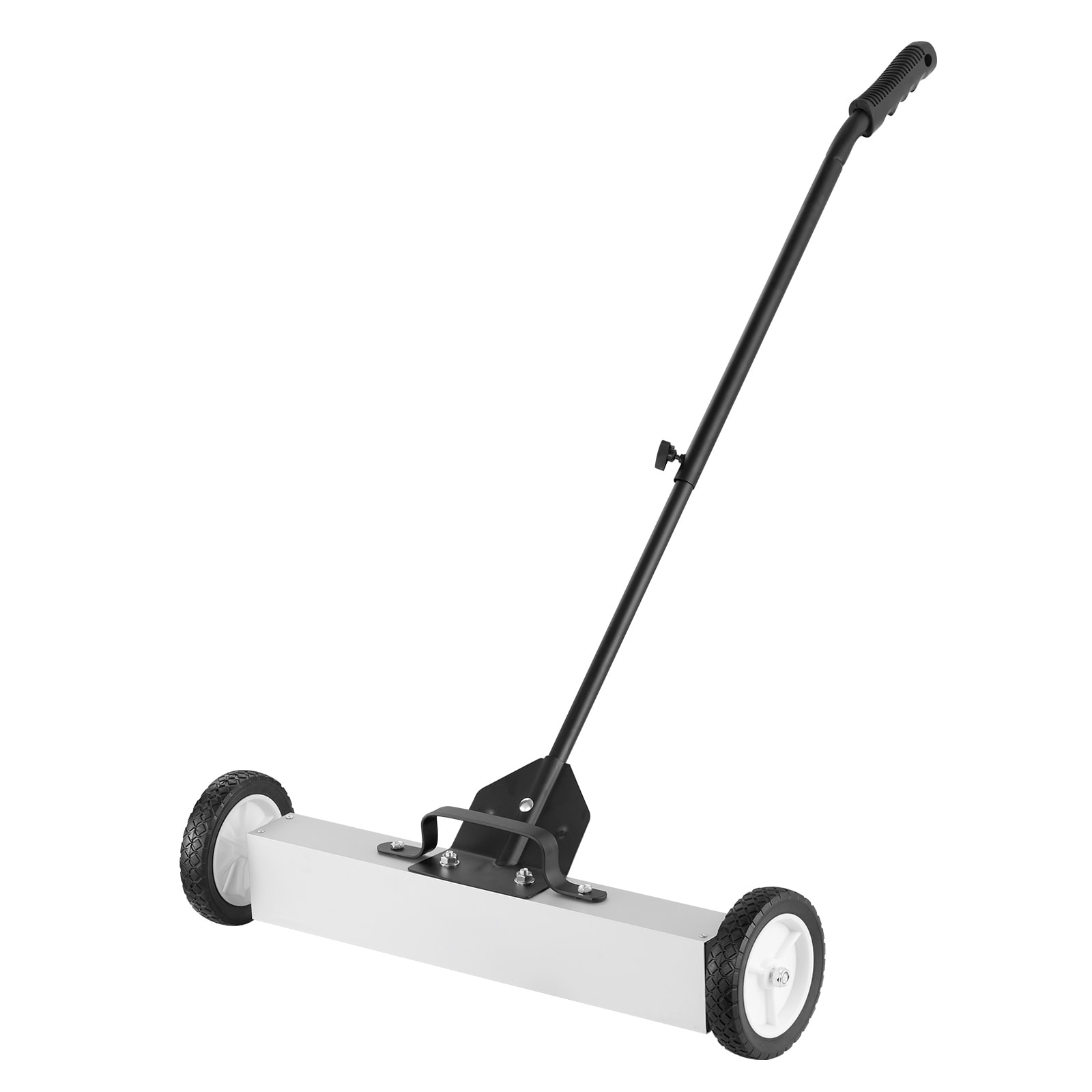 Mecale Rolling Magnetic Sweeper with Wheels Push-Type Large Magnet Lawn Sweeper Telescoping Handle