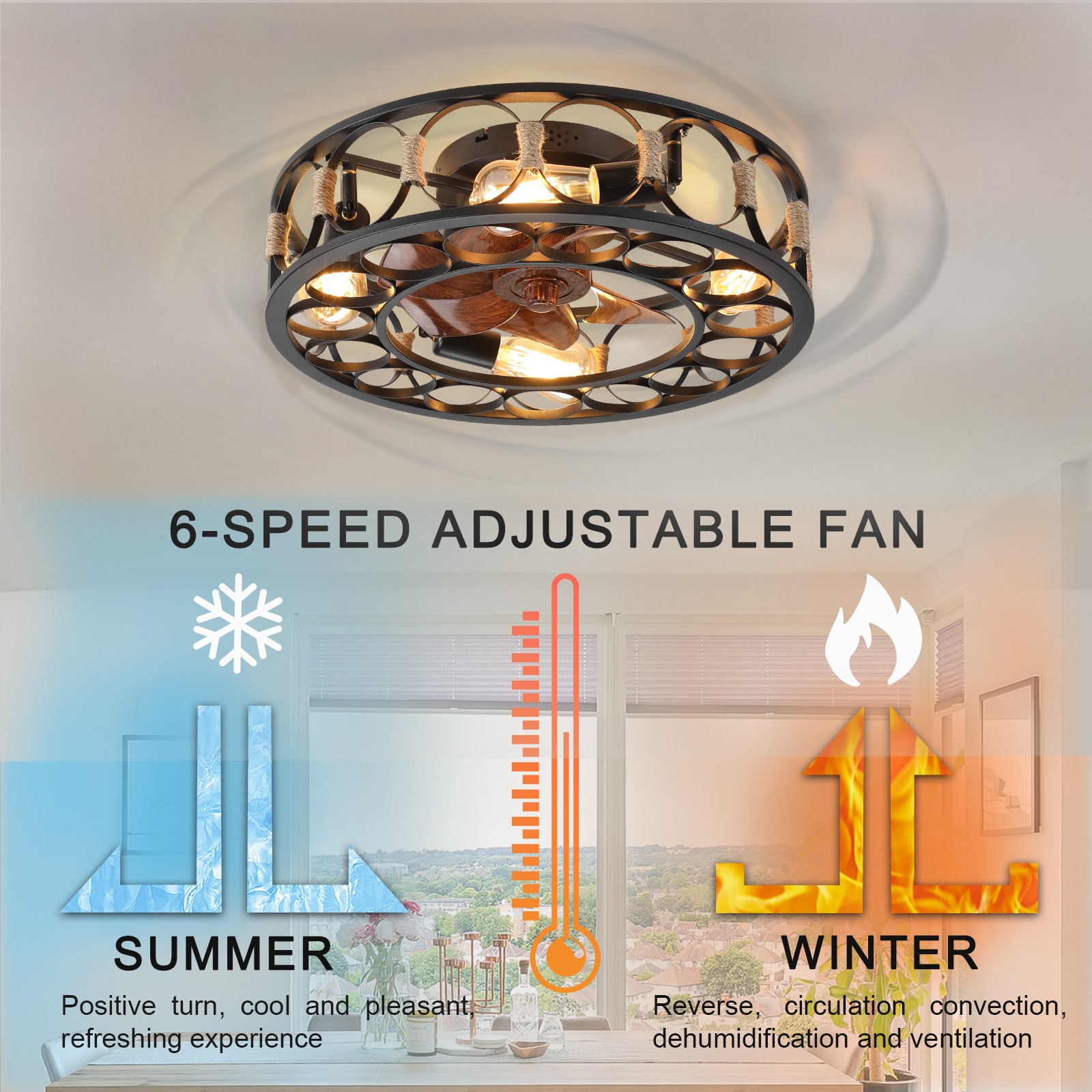 WELLFOR AMYUA-09 Ceiling-Fans - View #4