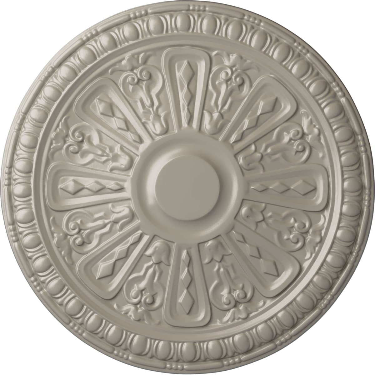 Ekena Millwork CM18RA2PWS Raymond 18-in W x 18-in L Painted Pearl White Polyurethane Whole Ceiling Medallion