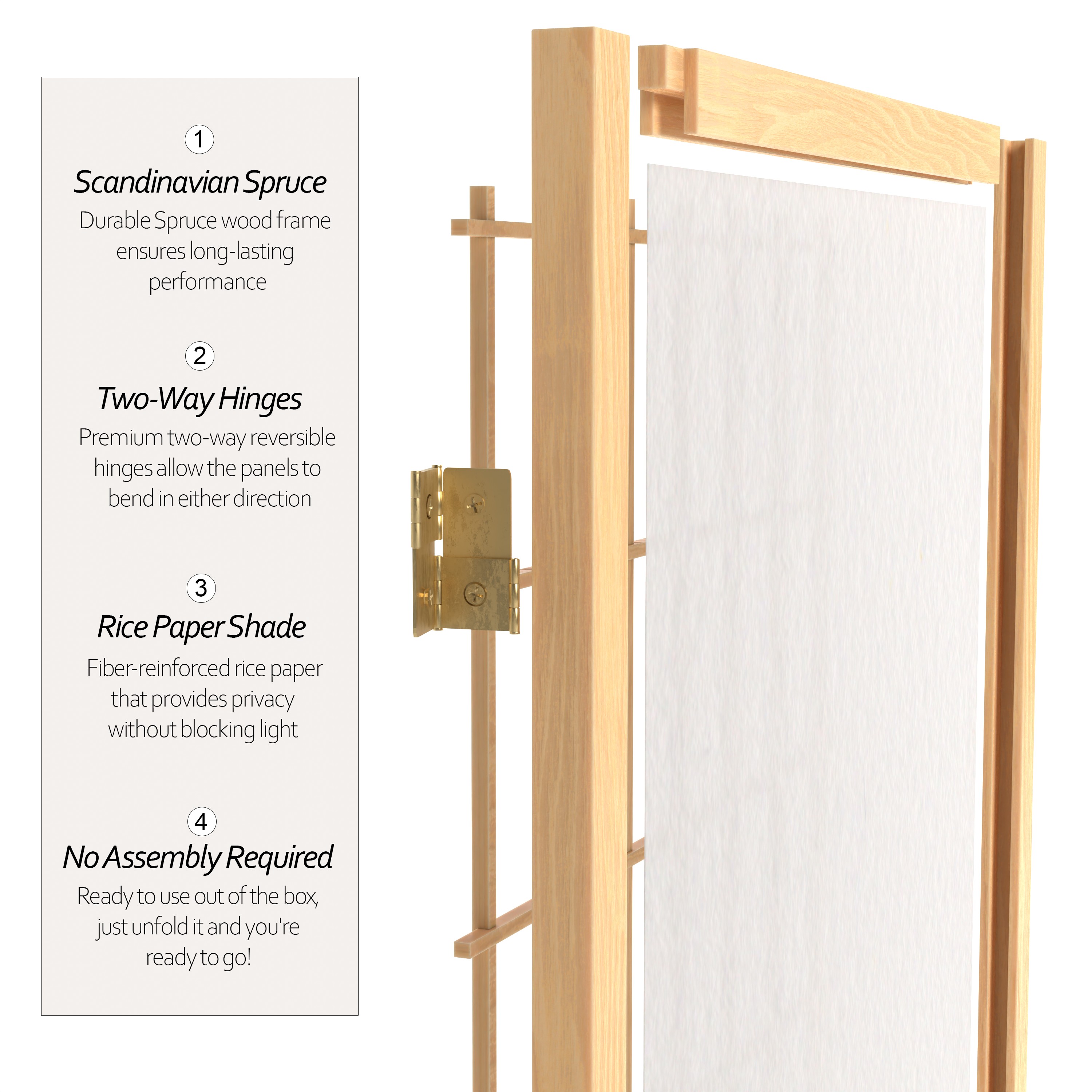 Red Lantern WP36-NAT-4P Indoor-Privacy-Screens - View #4