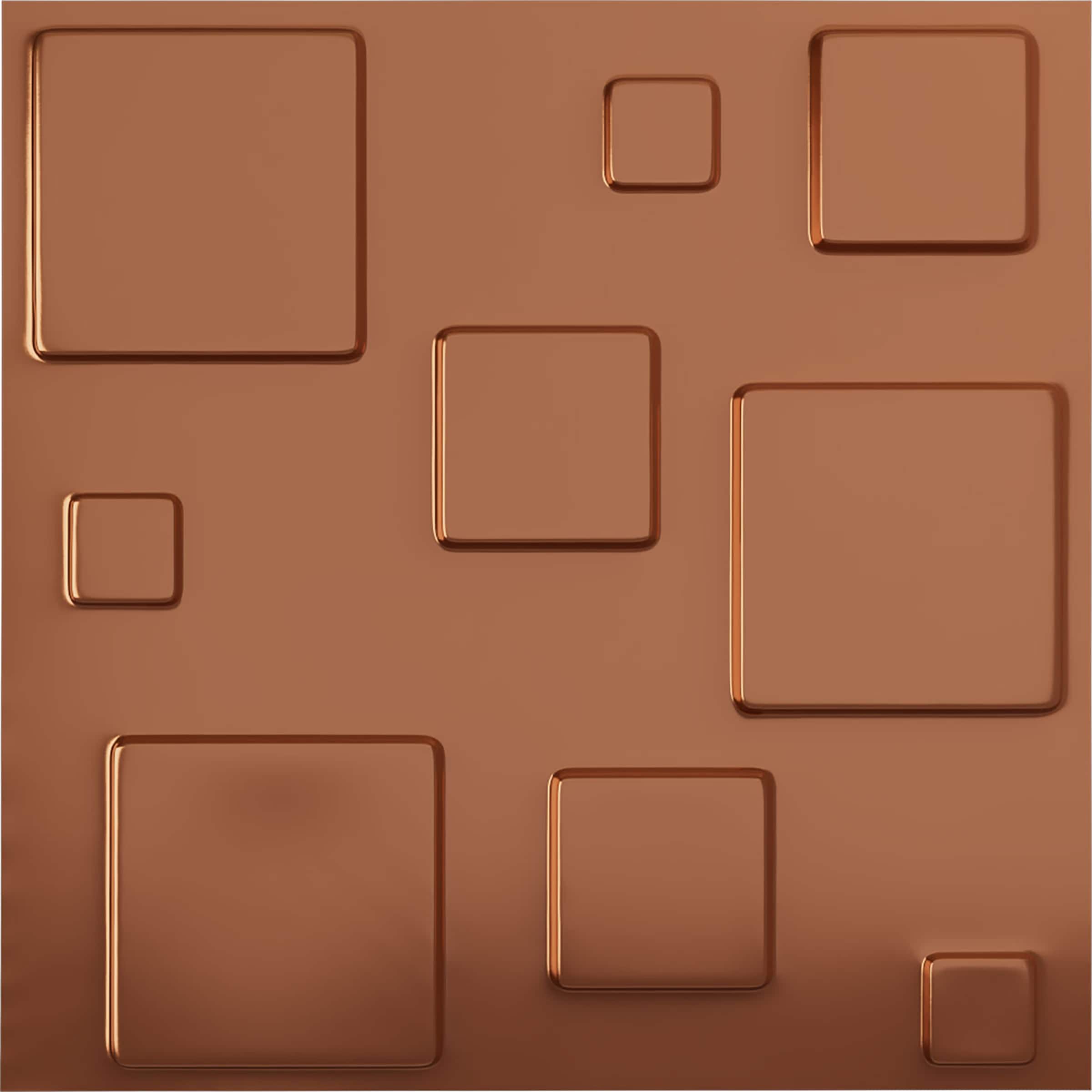 Ekena Millwork WP20X20DEBCO-CASE-12 19-5/8-in x 19-5/8-in Embossed Paintable/Stainable Copper PVC Wall Panel ( 12 -Pack, Covers 32.04-sq ft )