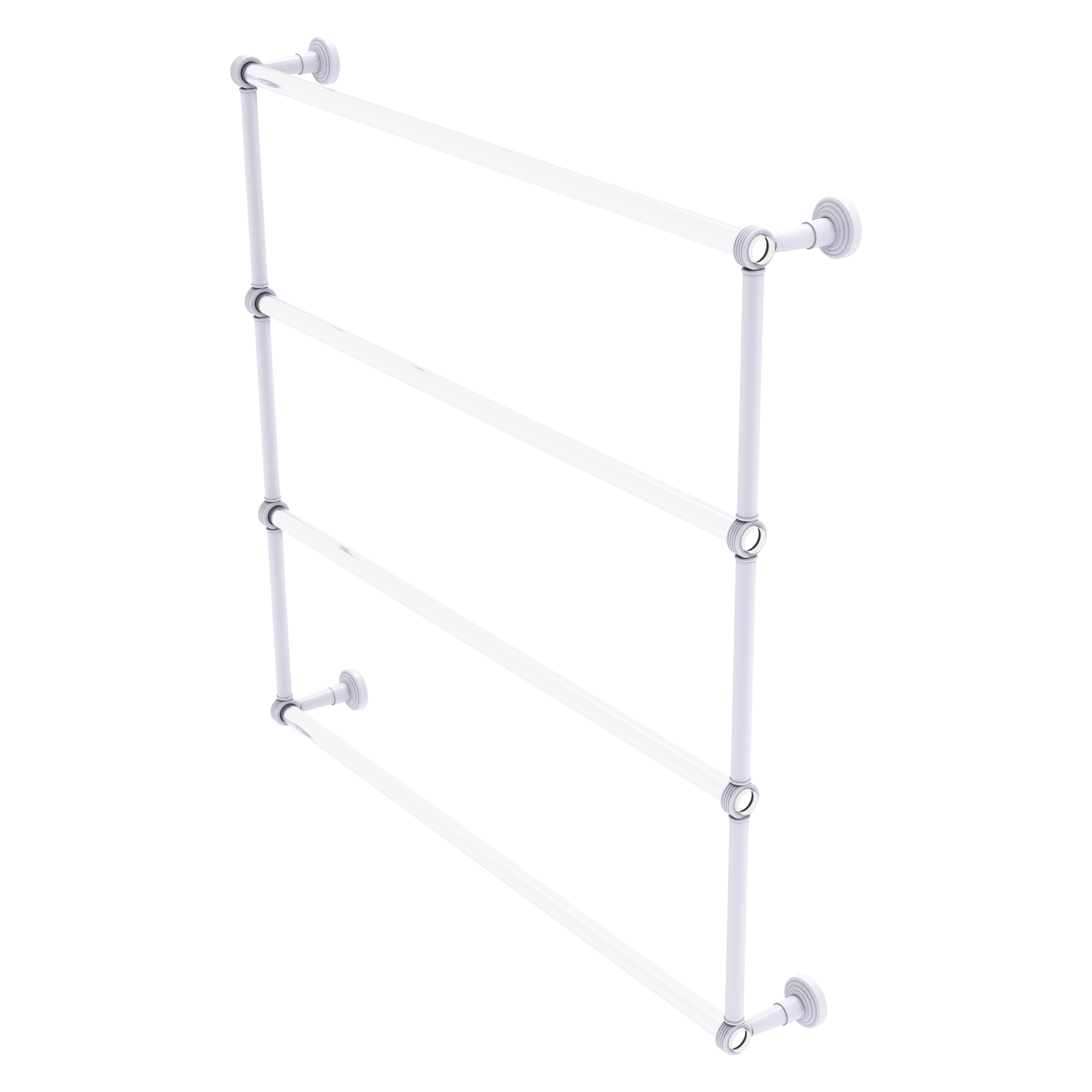 Allied Brass PB-28G-36-WHM Pacific Beach 36-in double Matte White Wall mount 4-tier Towel Bar