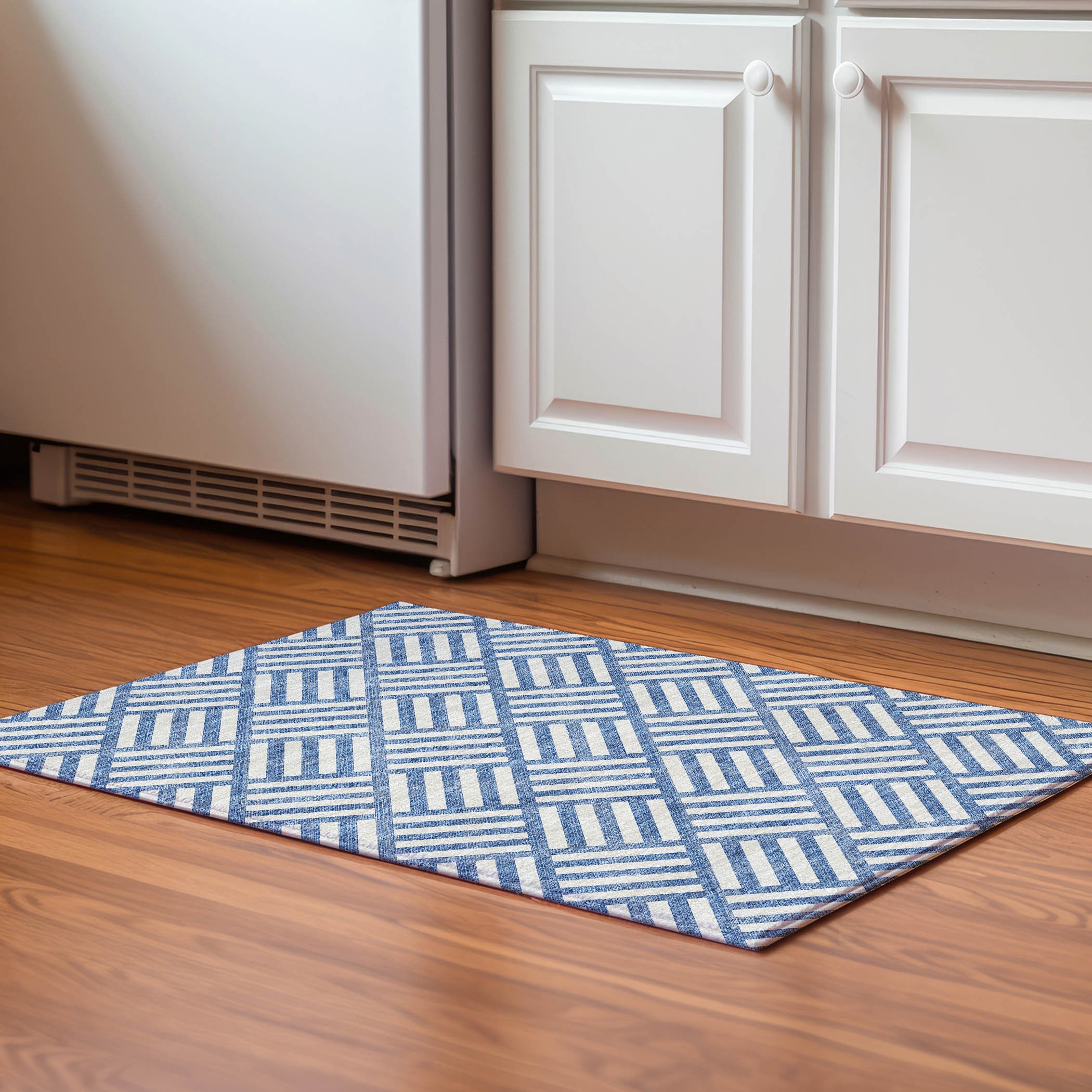 Addison Rugs AMF620BU20X30 Mayfield AMF620BU 2 x 3 (ft) Loomed Polyester Blue Rectangular Indoor Geometric Machine washable Area rug