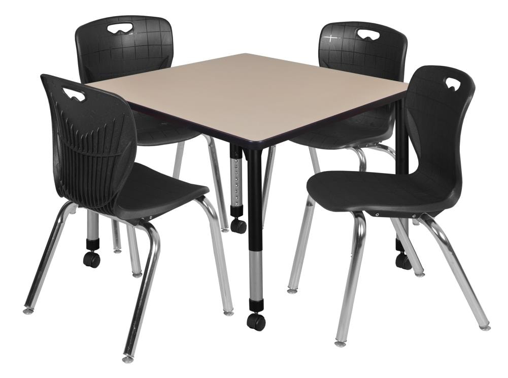 Regency TB4242BEAPCBK40BK Classroom Tables Off-White 4-Person Training Table (42-in W x 34-in H)