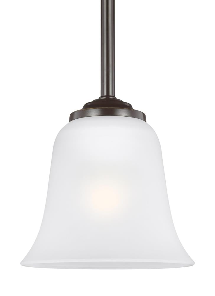 Generation Lighting 6139001-710 Emmons Bronze Traditional Etched glass Bell Mini Hanging Pendant light