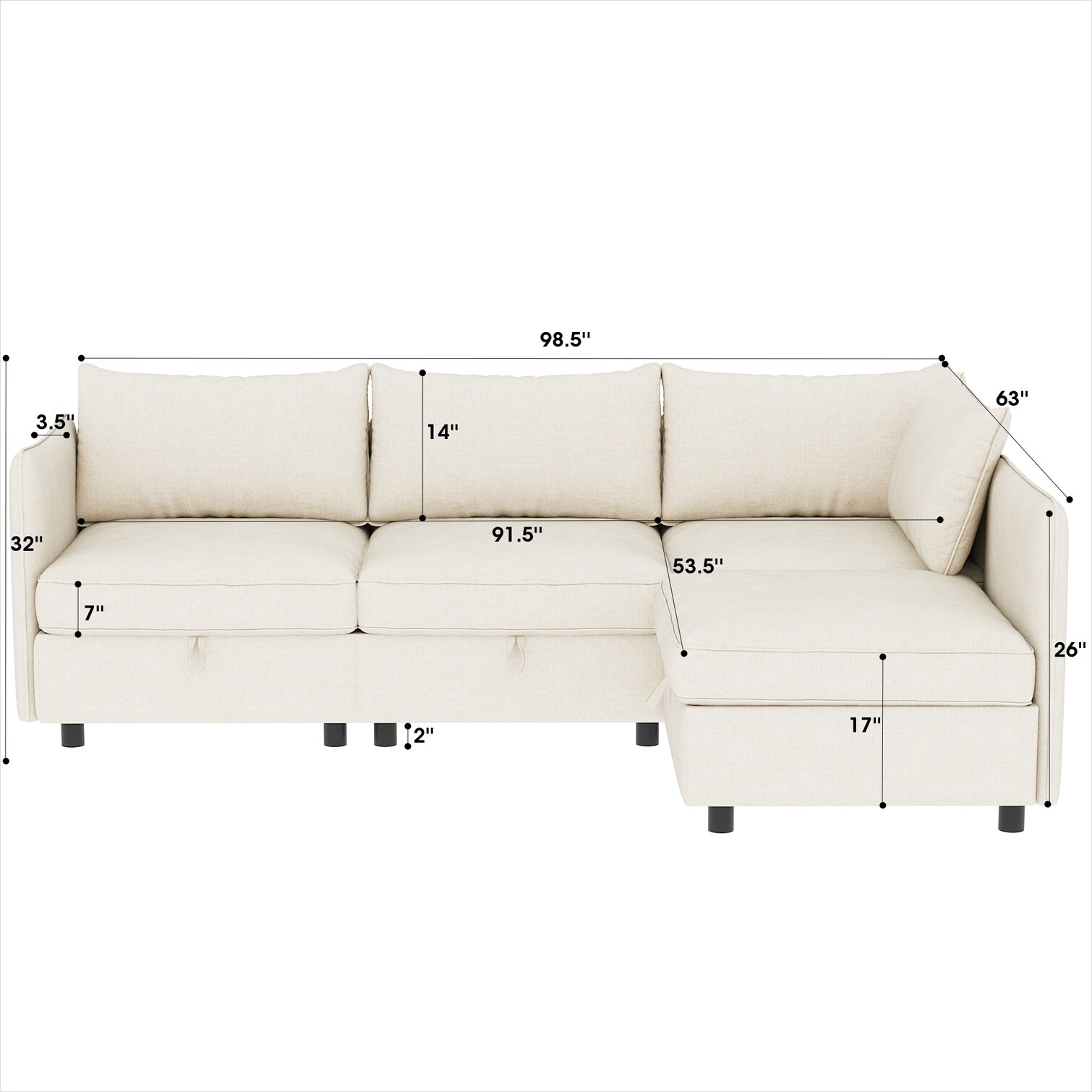 SunJet 82PTQL4NDYGK Sofas-Loveseats - View #11
