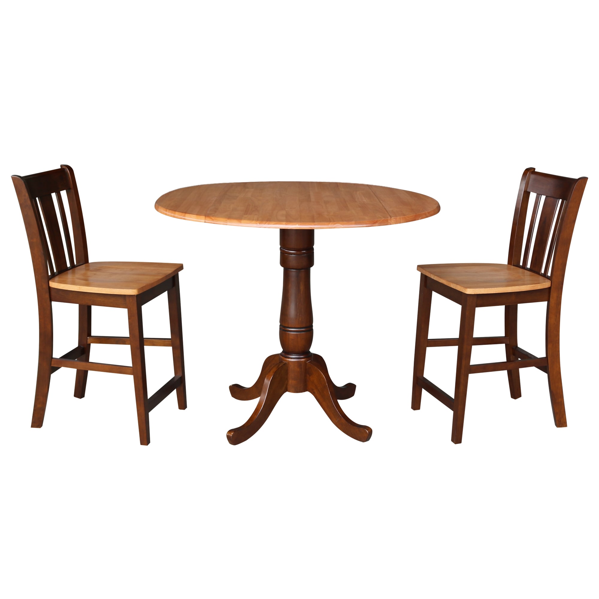 International Concepts K58-42DPT-S102-2 Cinnamon/espresso Casual Dining Room Set with Round Table ( Seats 4 )