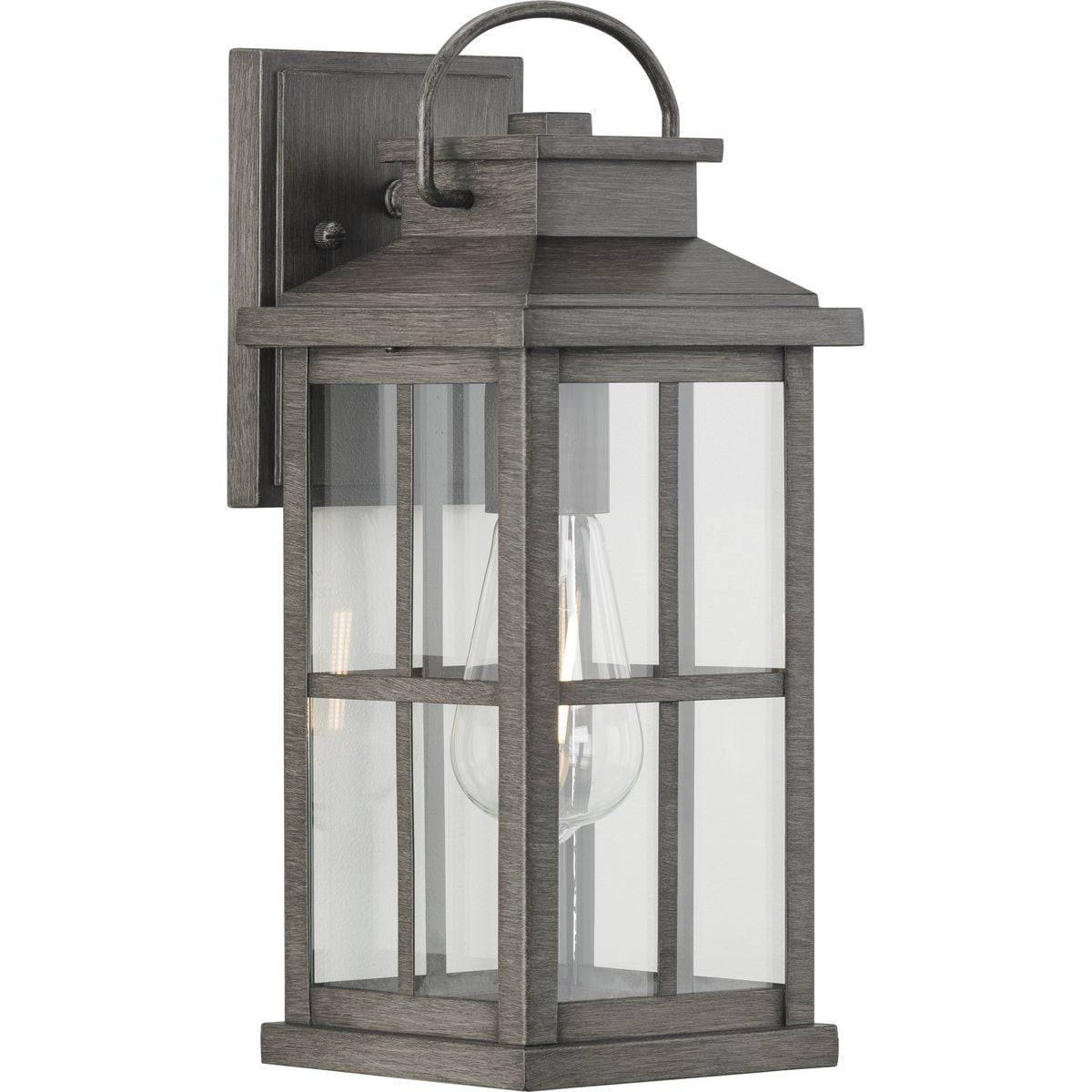 Lantern 1-Light Aluminum Outdoor Wall Mount in Antique Brushed Nickel Finish 