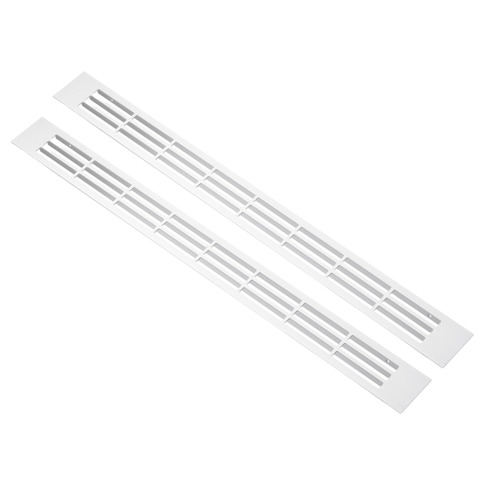 PATIKIL 2pcs Door Air Vent Cover 15.7inch x1.4inch Aluminum Rectangle Grille Ventilation Cover Toe Kick Vent Guard for Cabinet Wardrobe Ceiling Door Wall Floor Garage Furniture Silver #S26042200UX5831