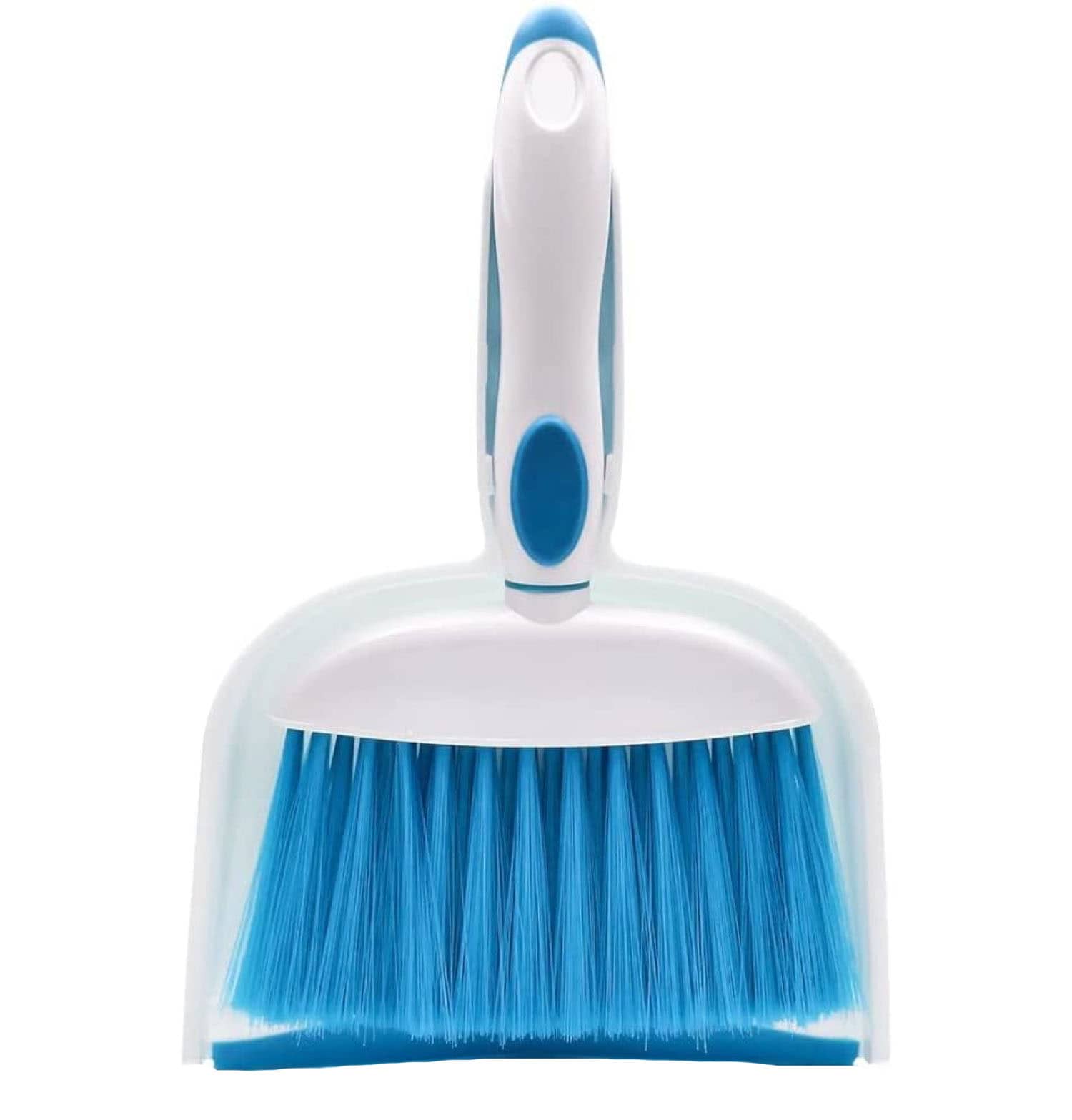 Etokfoks  heavy duty broom and standing dustpan combo set with adjustable 48 in handle stiff bristles and large capacity pan for indoor and