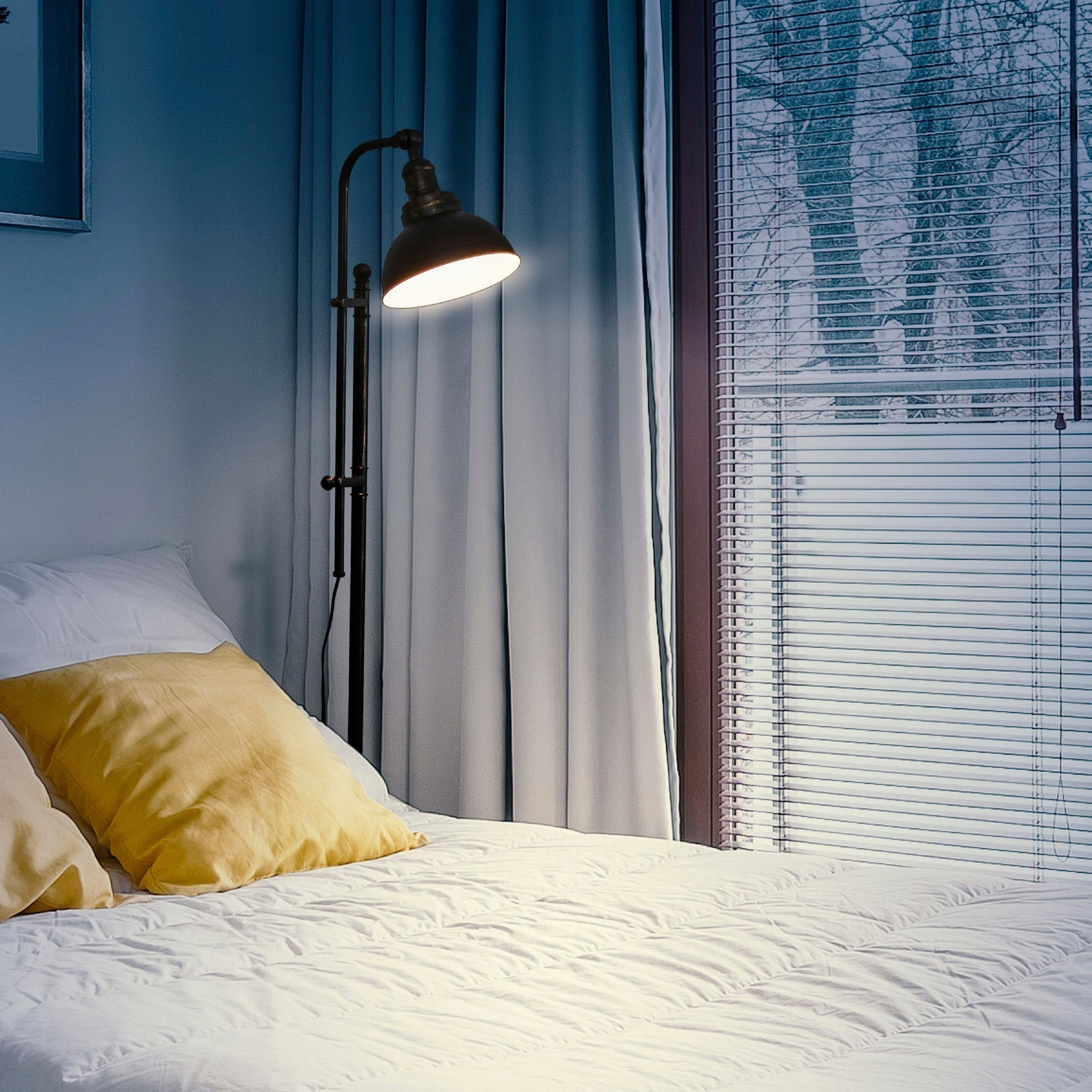 Bronze Adjustable Industrial LED Floor Lamp with Alexa Compatibility