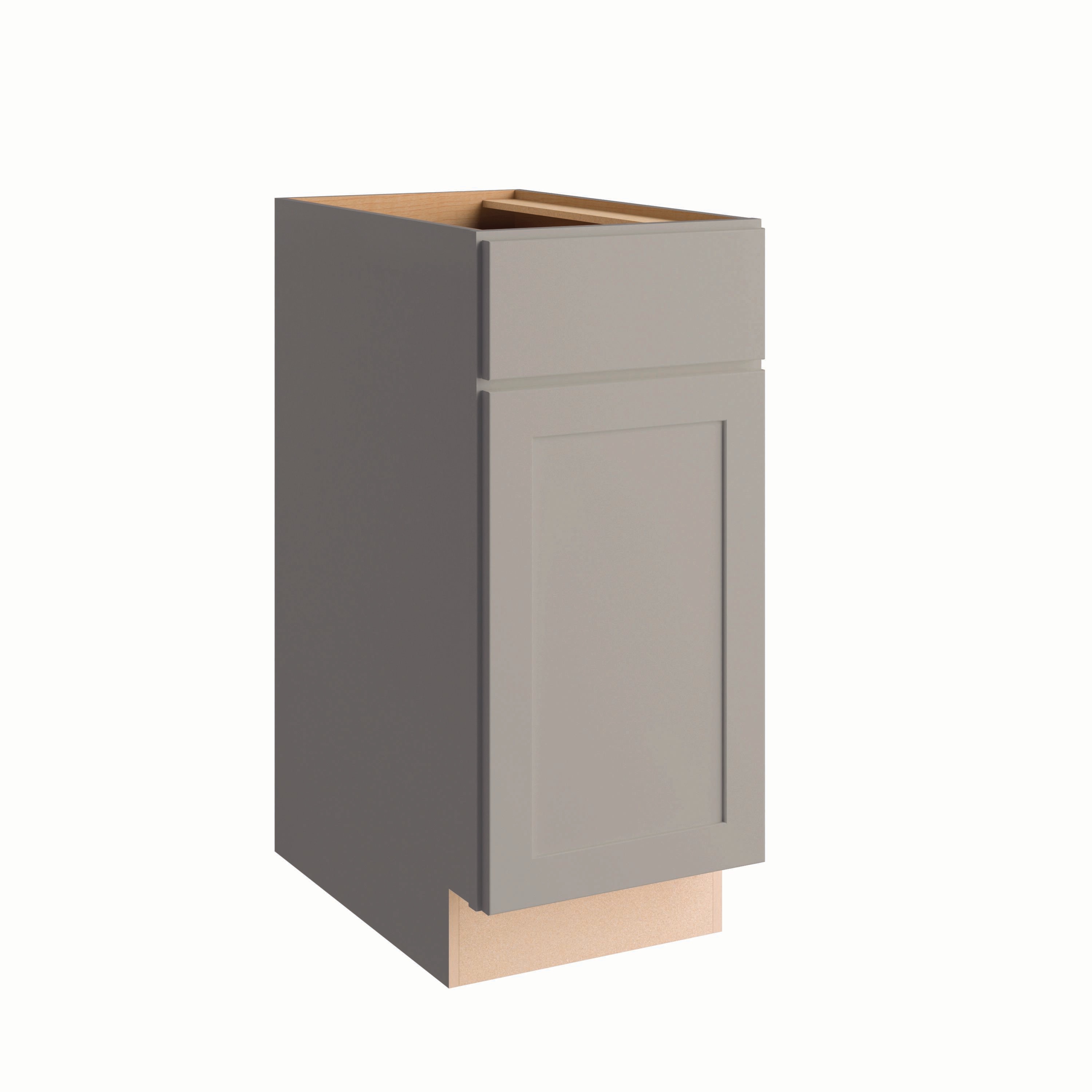Project Source B15RG 15-in W x 34.5-in H x 24-in D Gray Base Fully assembled Cabinet (Recessed Panel Shaker)