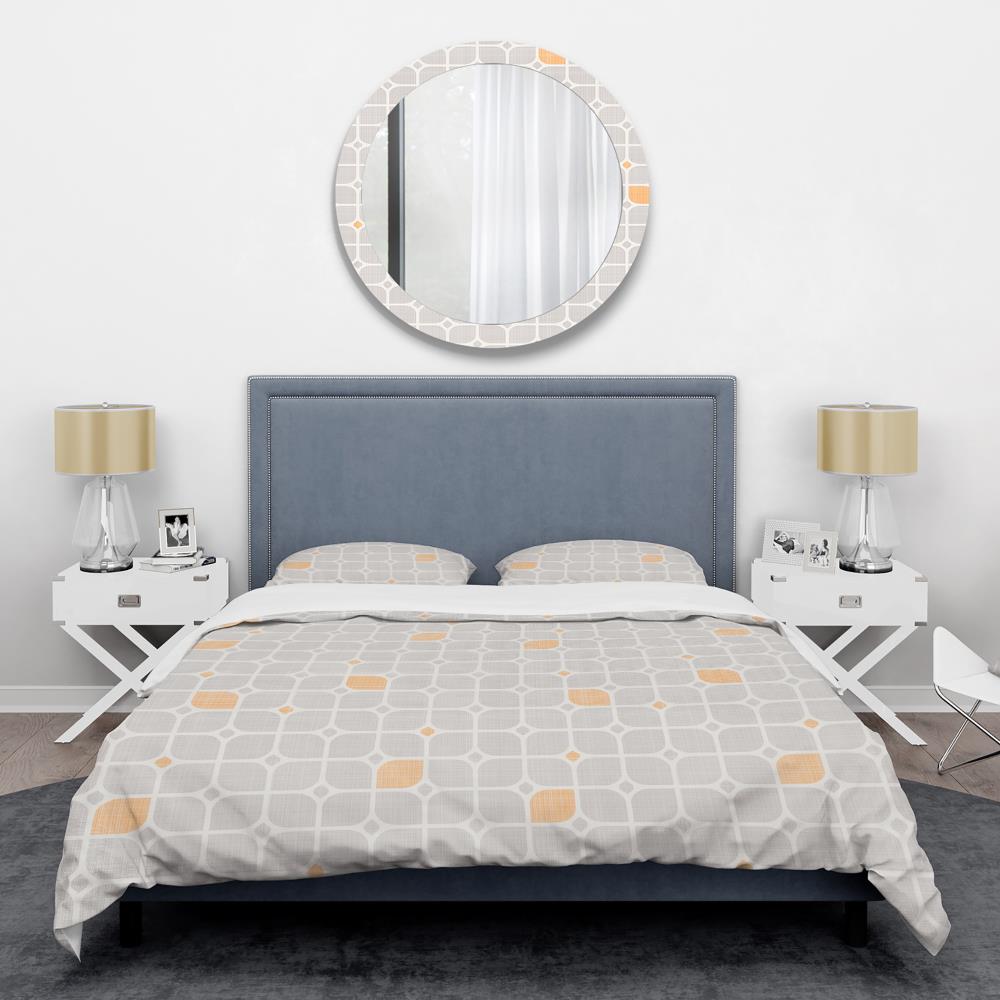 Designart BED24556-Q 3 -Piece Gray Queen Duvet cover Set