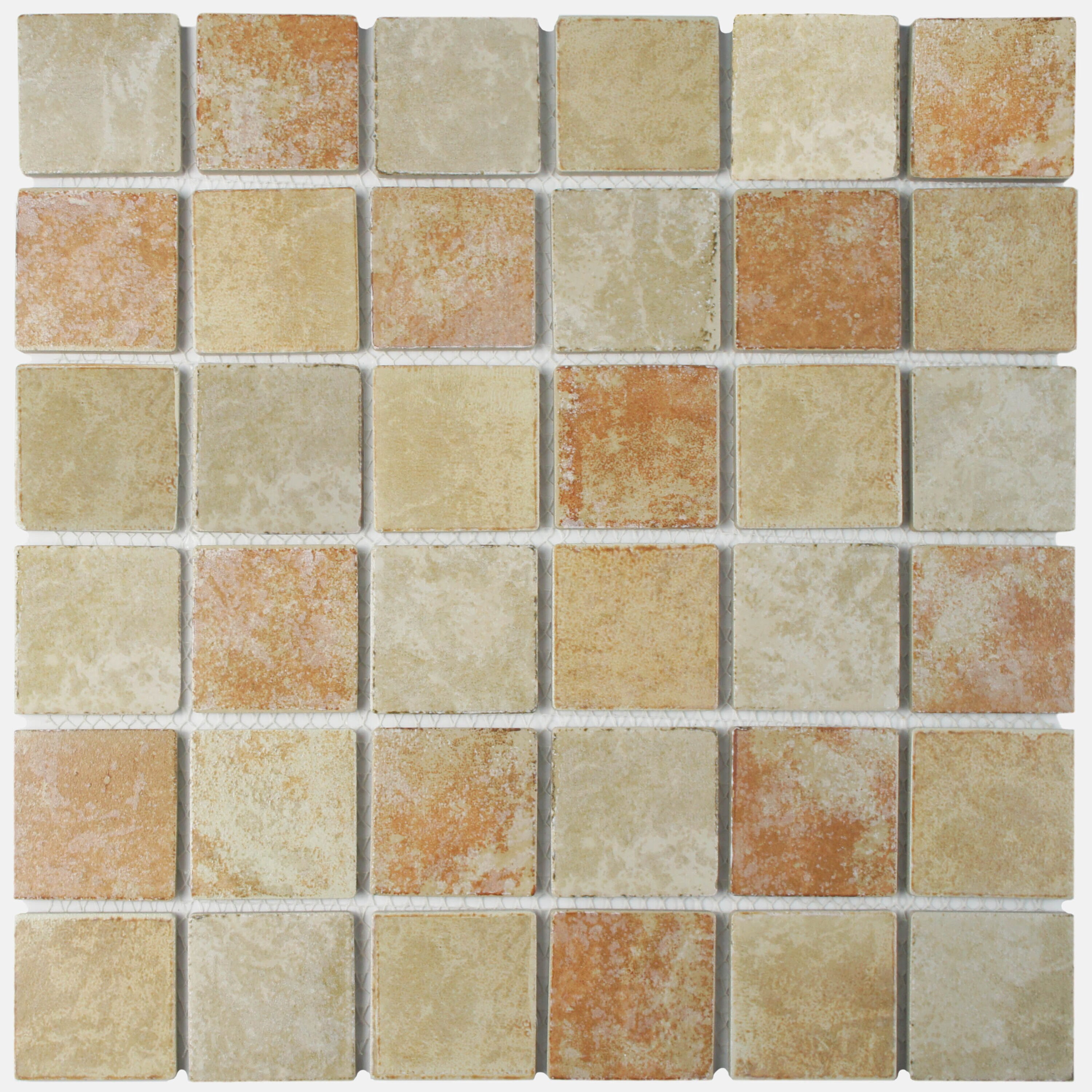 Affinity Tile S1FKORCM66 (Sample) Colorado Quad Adobe 7-in x 7-in Matte Porcelain Uniform Squares Mosaic Thinset Mortar Tile