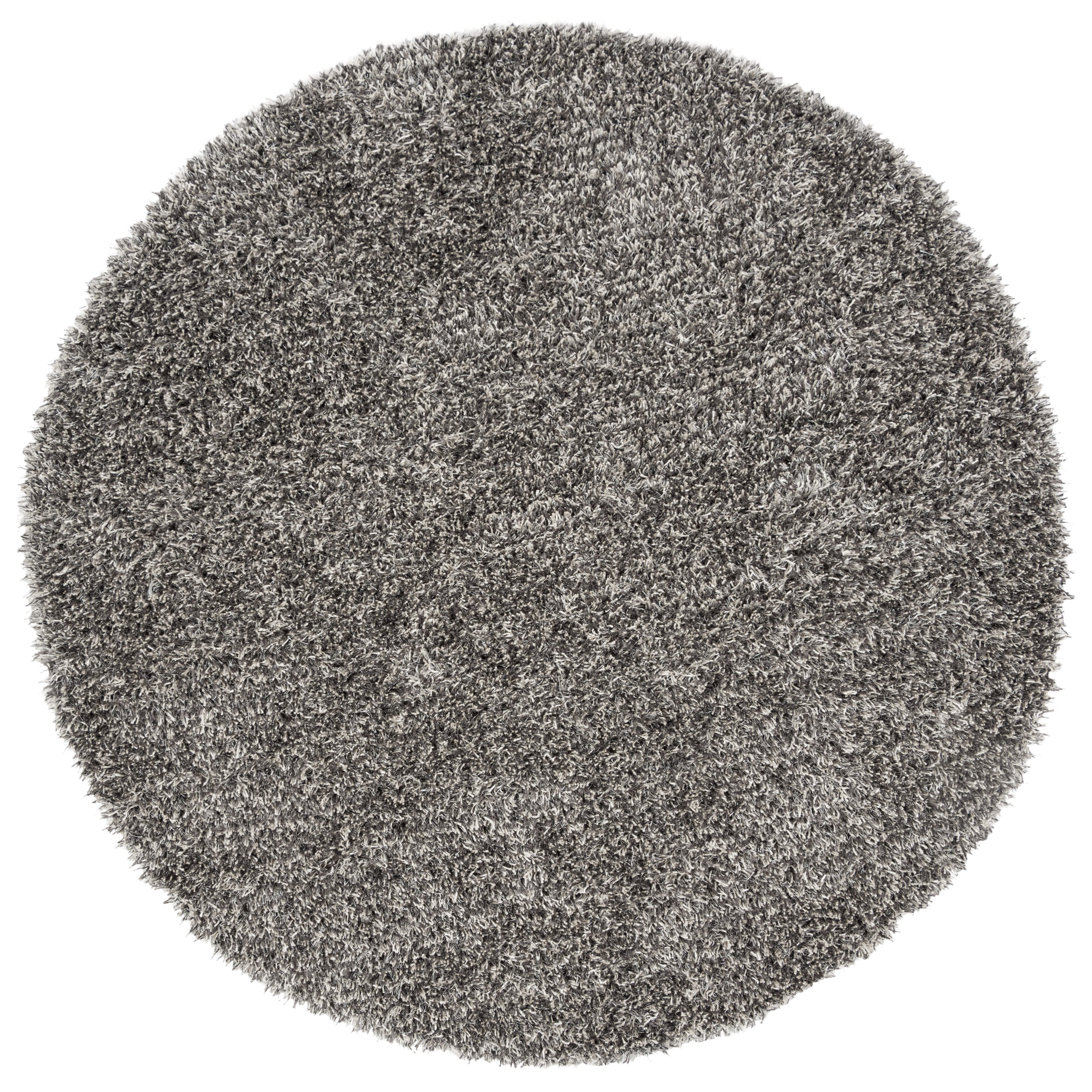 Safavieh SG531-7612-5R New Orleans Shag 5 x 5 (ft) Tufted Polyester Platinum/Ivory Round Indoor Solid Area rug