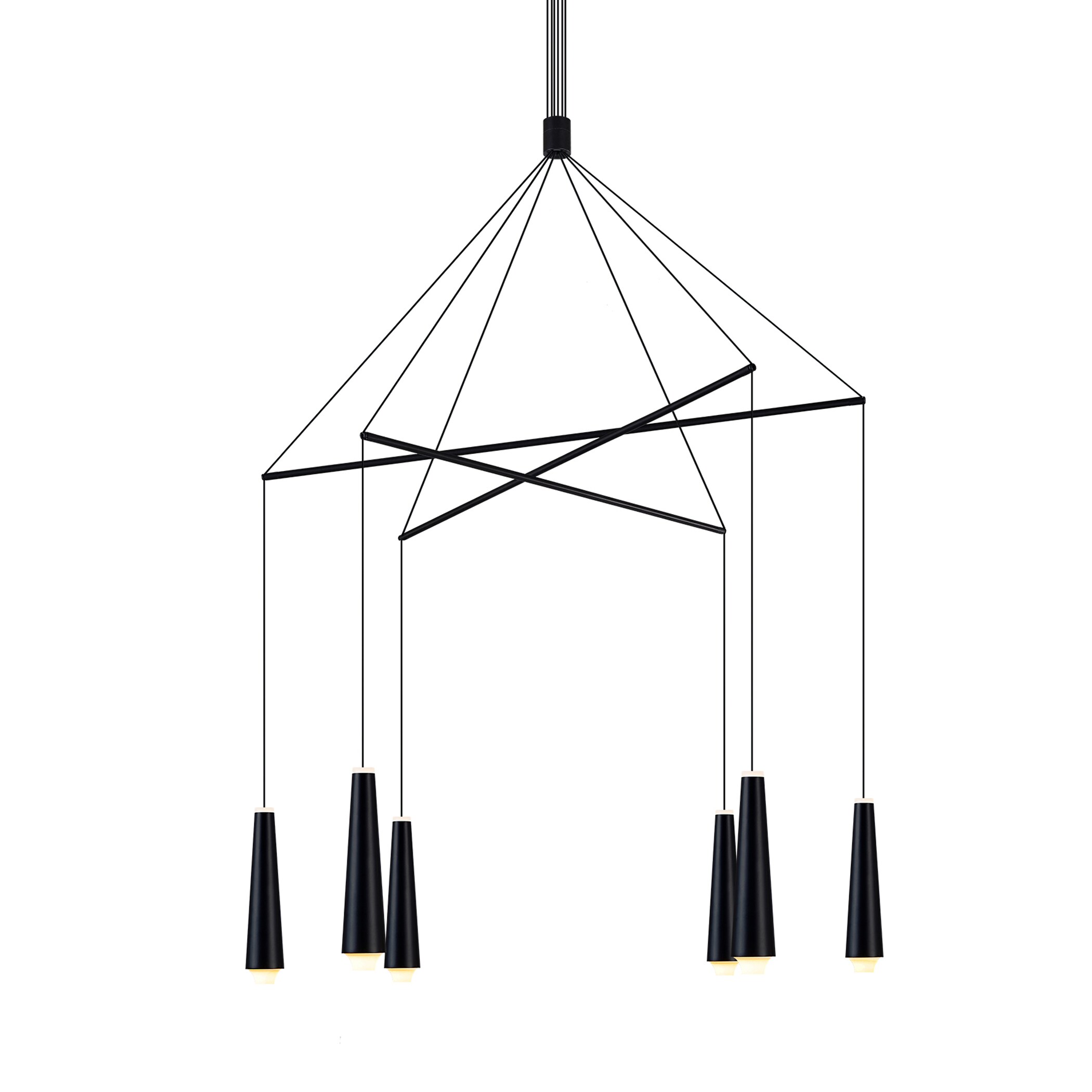 VONN Lighting VEC39160BL Expression 6-Light Black Modern/Contemporary Antler Chandelier