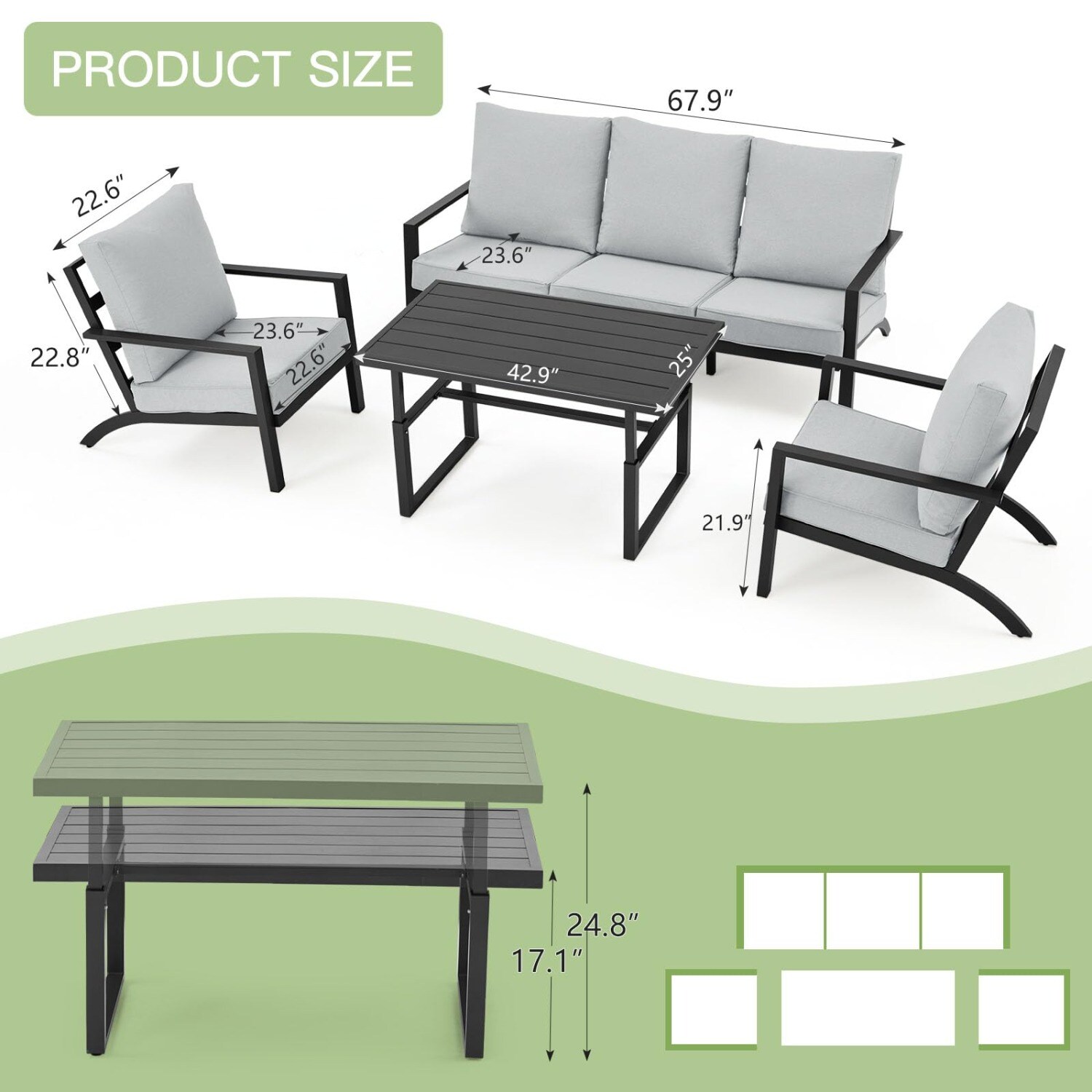 AECOJOY 16299GR-LS01 Patio-Sofas-Daybeds - View #4