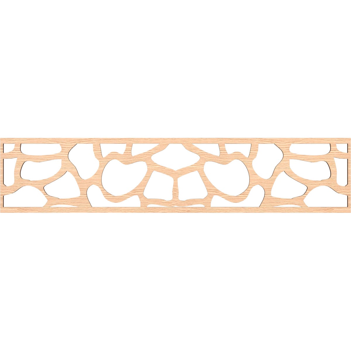 Ekena Millwork MLDB10X46ROCRO Rochester Fretwork Flat Trim 10-in x 3.9-ft Red Oak Brown Unfinished 2157159 Pierced Wall Panel Moulding