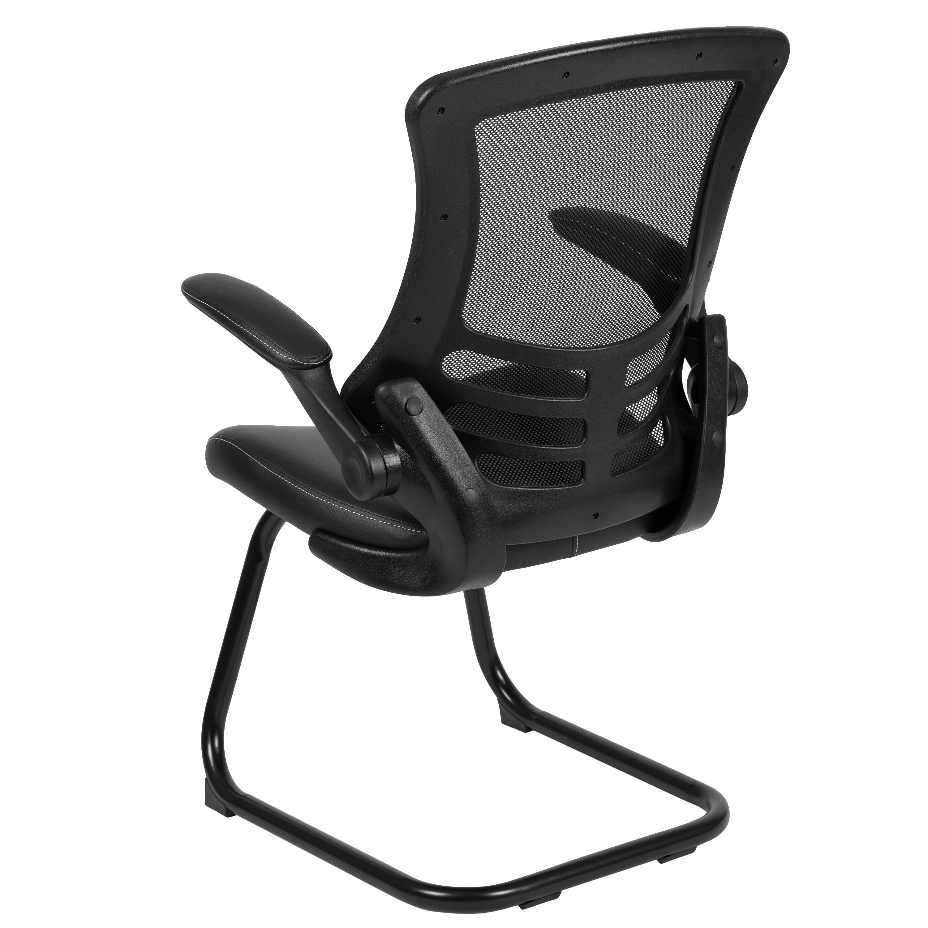 Kelista High-Back Black LeatherSoft Mesh Office Guest Chair