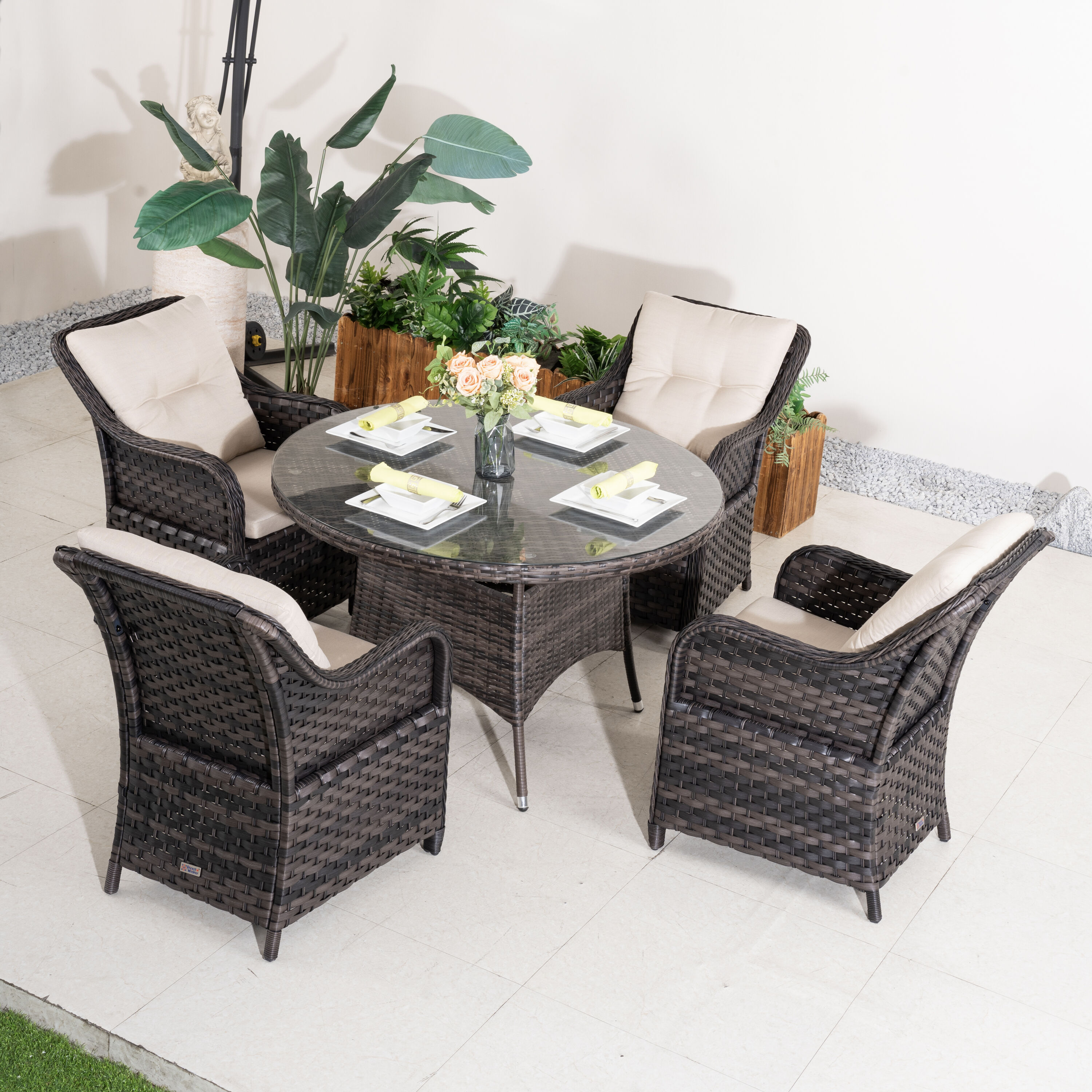 Direct Wicker DWT-1709&012-BR Patio-Dining-Sets - View #9
