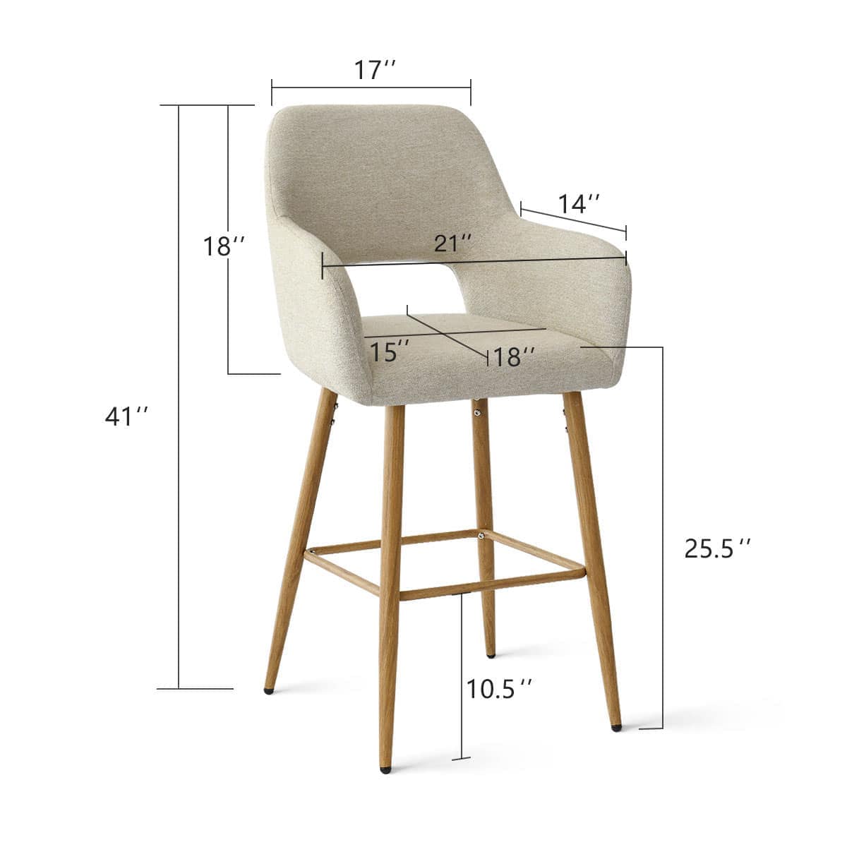 Maison Boucle ATLANTA-ARM-MB-BEIGE stools - View #3