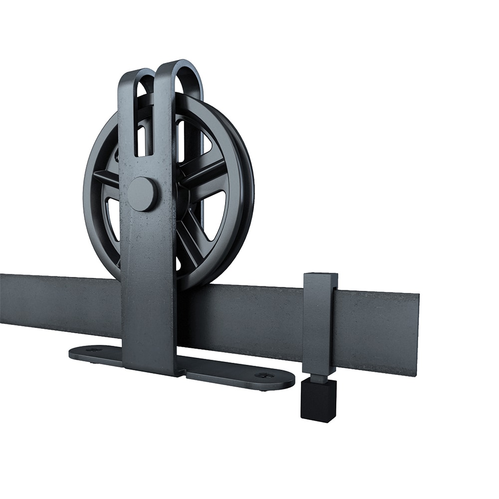 RELIABILT BD192-07800-RW 78-3/4-in Matte Raw Steel Finish Indoor Wagon wheel Single Barn door hardware kit
