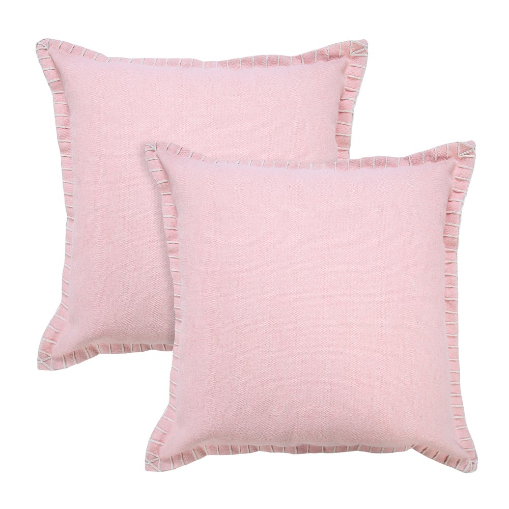 LR Home Vital Cotton Pillow Set of 2 in Pink 20 x 20
