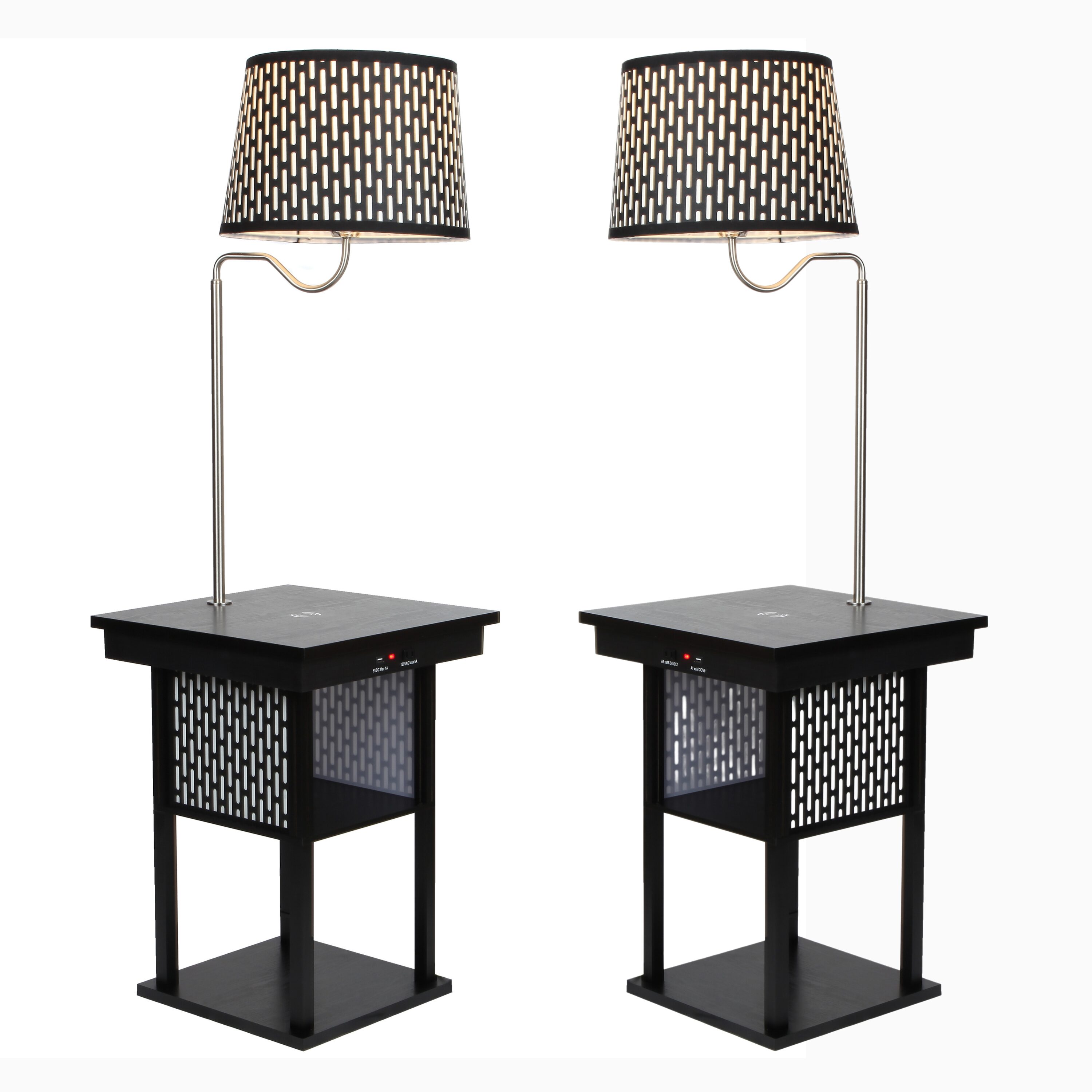 Brightech 56-in Madison 2-in-1 Bedside LED Table Lamp with Wireless Charging Pad and USB Port (2-Pack) #2PK-Y2-A3BB-XH19