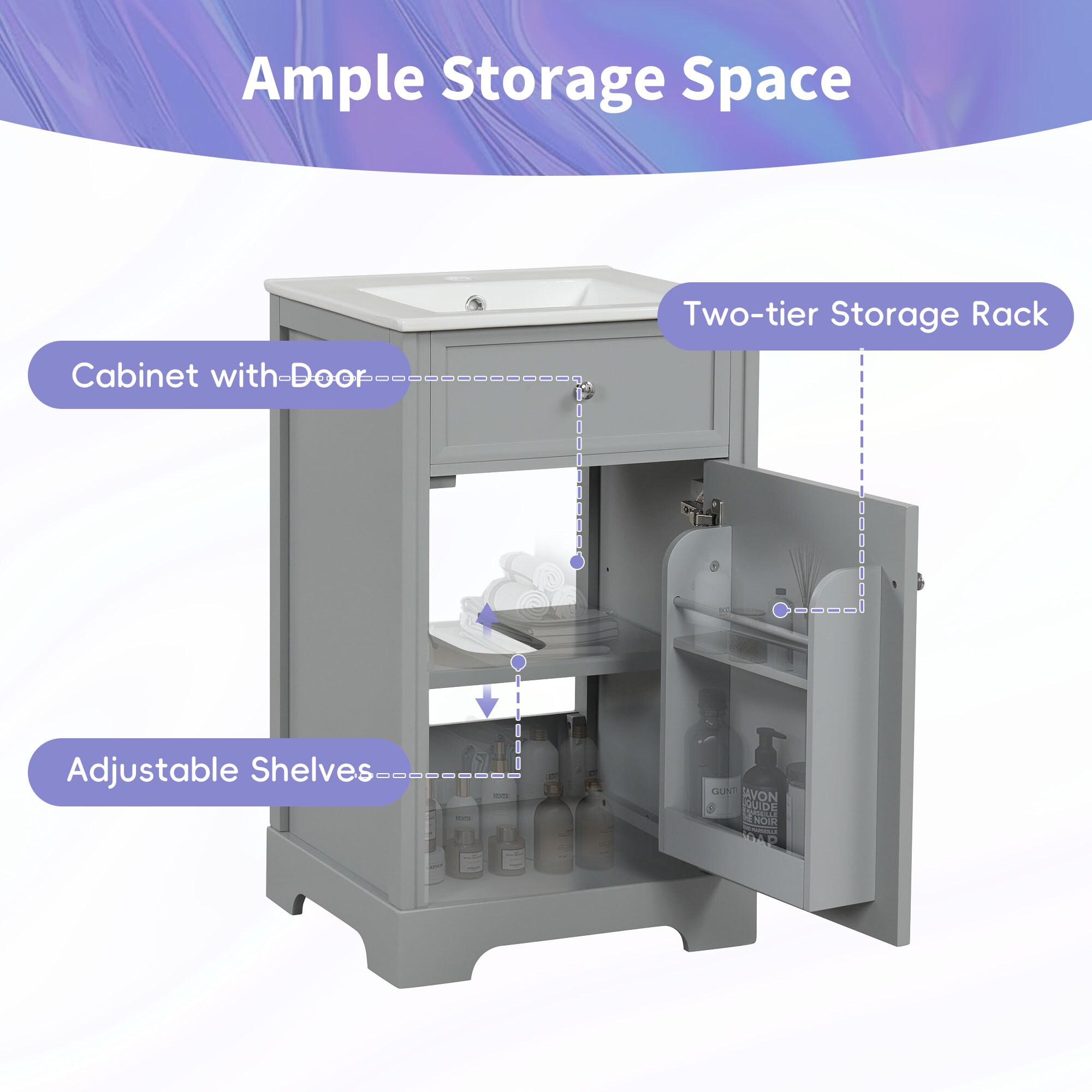 ModernLuxe L3P-N725P218017E Bath-Vanity-Combo - View #2