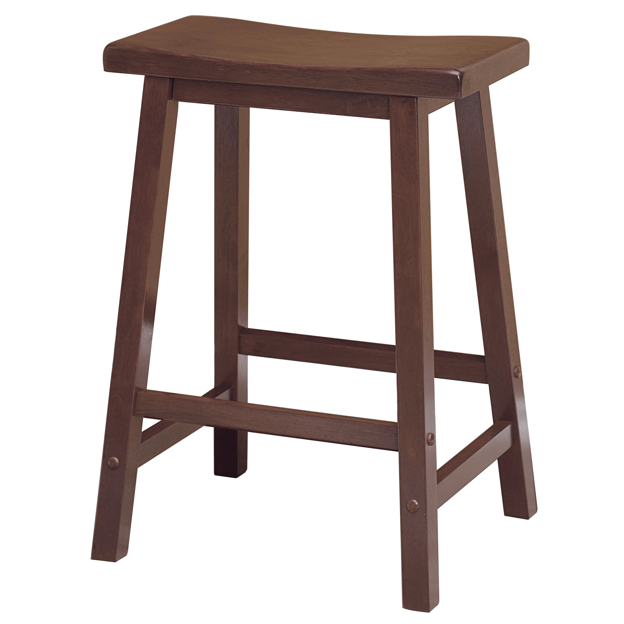 Winsome Transitional 3-Pc Walnut Breakfast Bistro Set with Saddle Stools