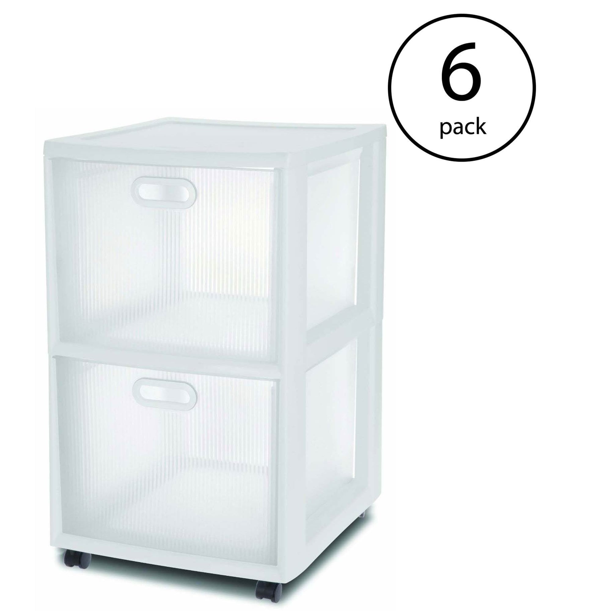 Sterilite 6 Pack White Rolling Storage Drawer Cart 26 25 In H X 16 W 18 D The Drawers Department At Lowes Com