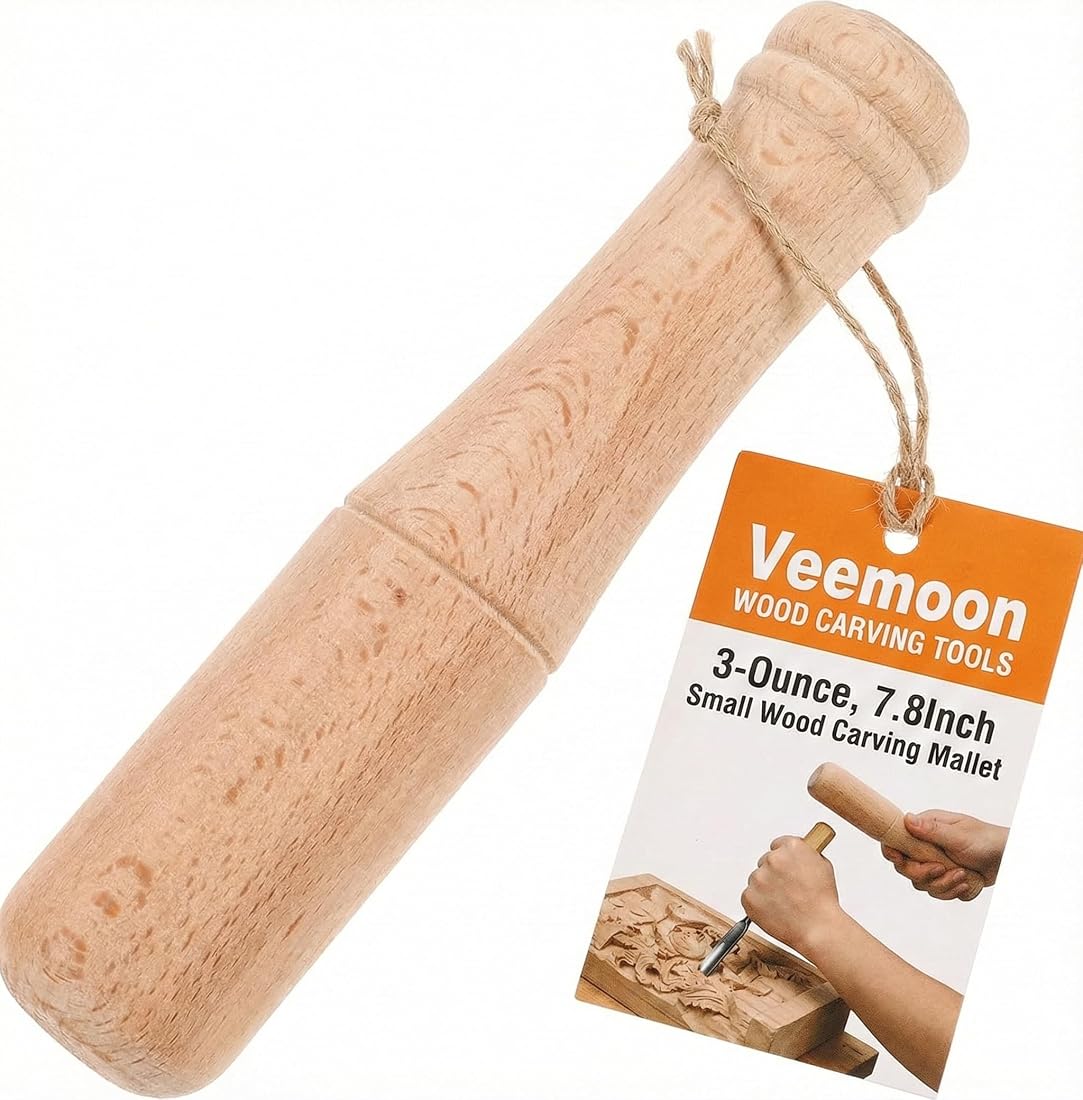 Aoibox  Small Wood Carving Mallet Hammer for Chisels and Gouges with Comfortable Handle for Home Use
