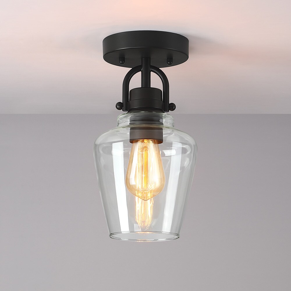 True Fine Basia 1-Light 6.1-in Bronze LED Semi-flush Mount Light