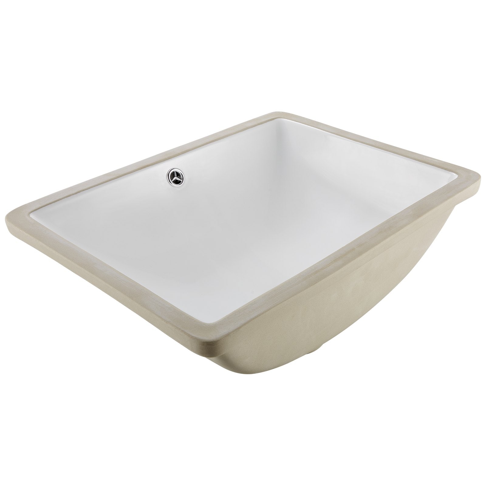 Mecale 20.28 x 15.16 in Rectangular Ceramic Undermount Bathroom Sink with Overflow Hole for Vanity Countertops #VOL-5MVM5V