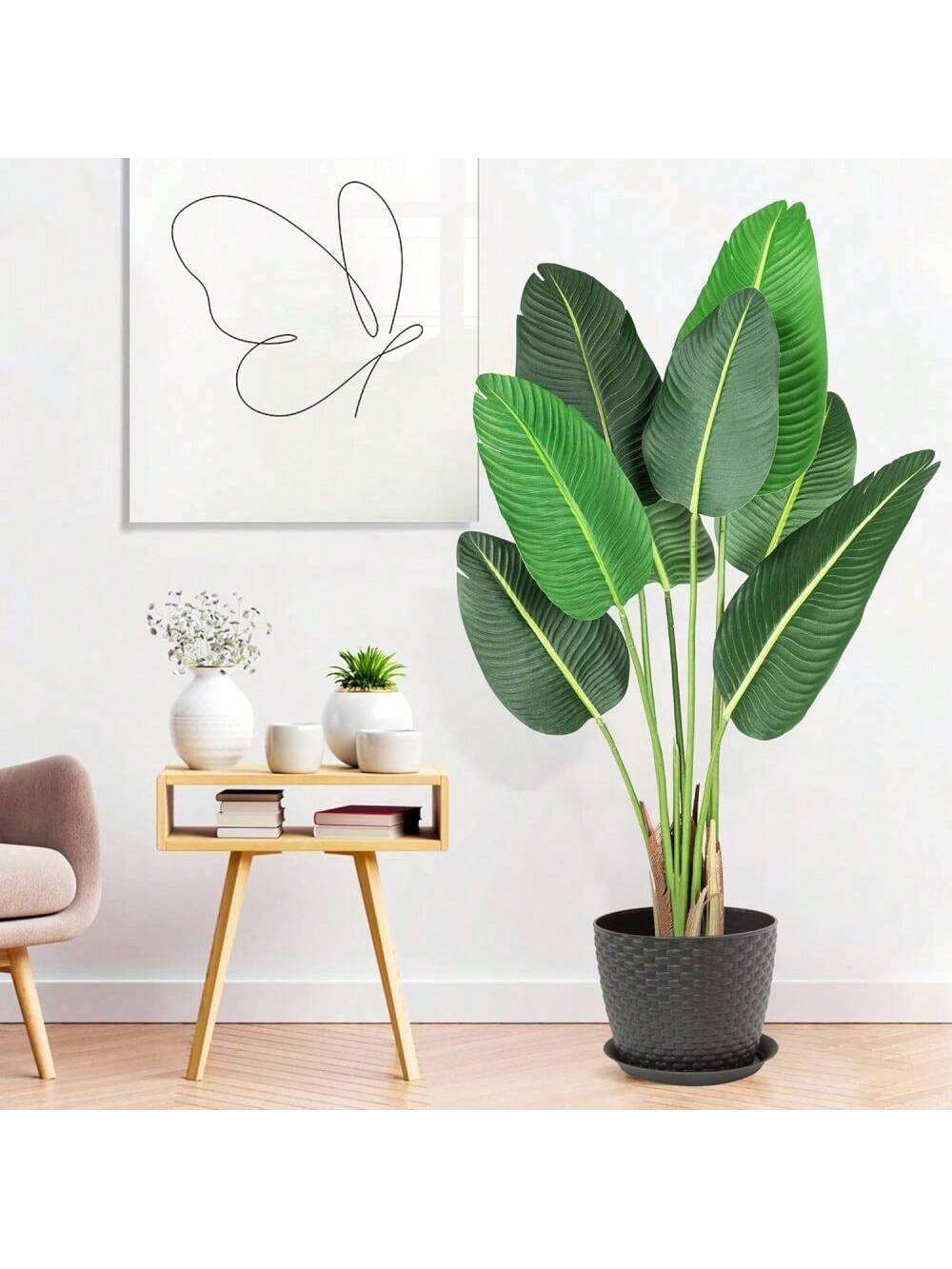 Qeetex PHO-14PJMMDD-HF4 Bird Of Paradise Artificial Plant Artificial Tree. Tropical Artificial Plants Suitable For Indoor And Office Decoration