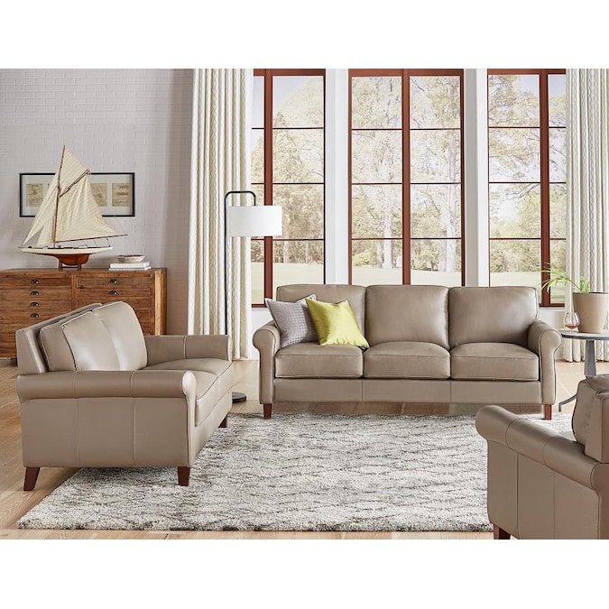 Hydeline Laa 100 Leather 3 Piece, Real Leather Living Room Sets