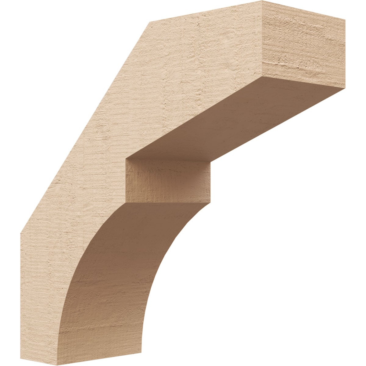 Ekena Millwork BRCUR05X14X14MONRCPR 5-in x 14-in x 14-in Primed Urethane Monterey Rough Cedar TimberThane Knee Brace