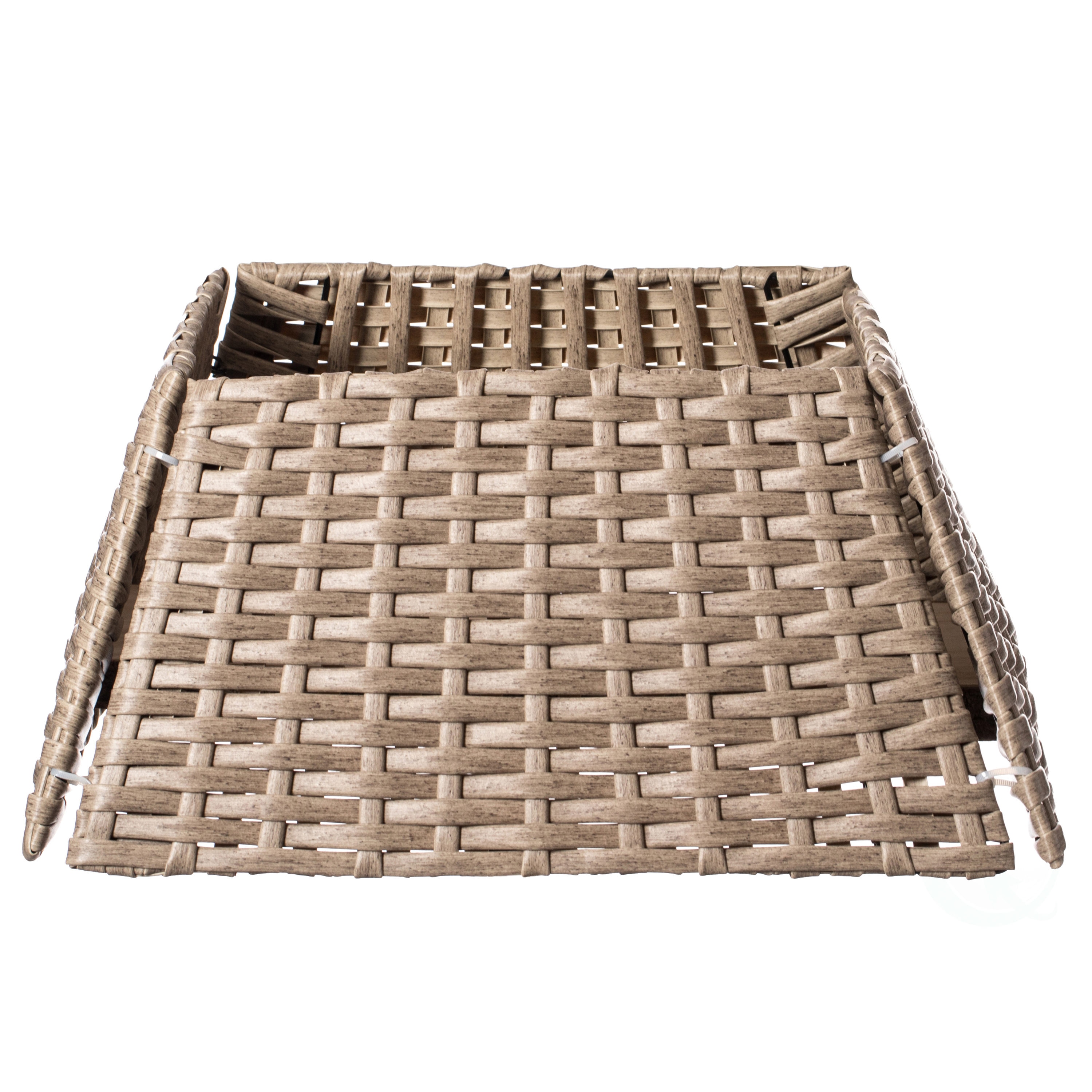 Gray Foldable Rattan Christmas Tree Skirt Collar Basket