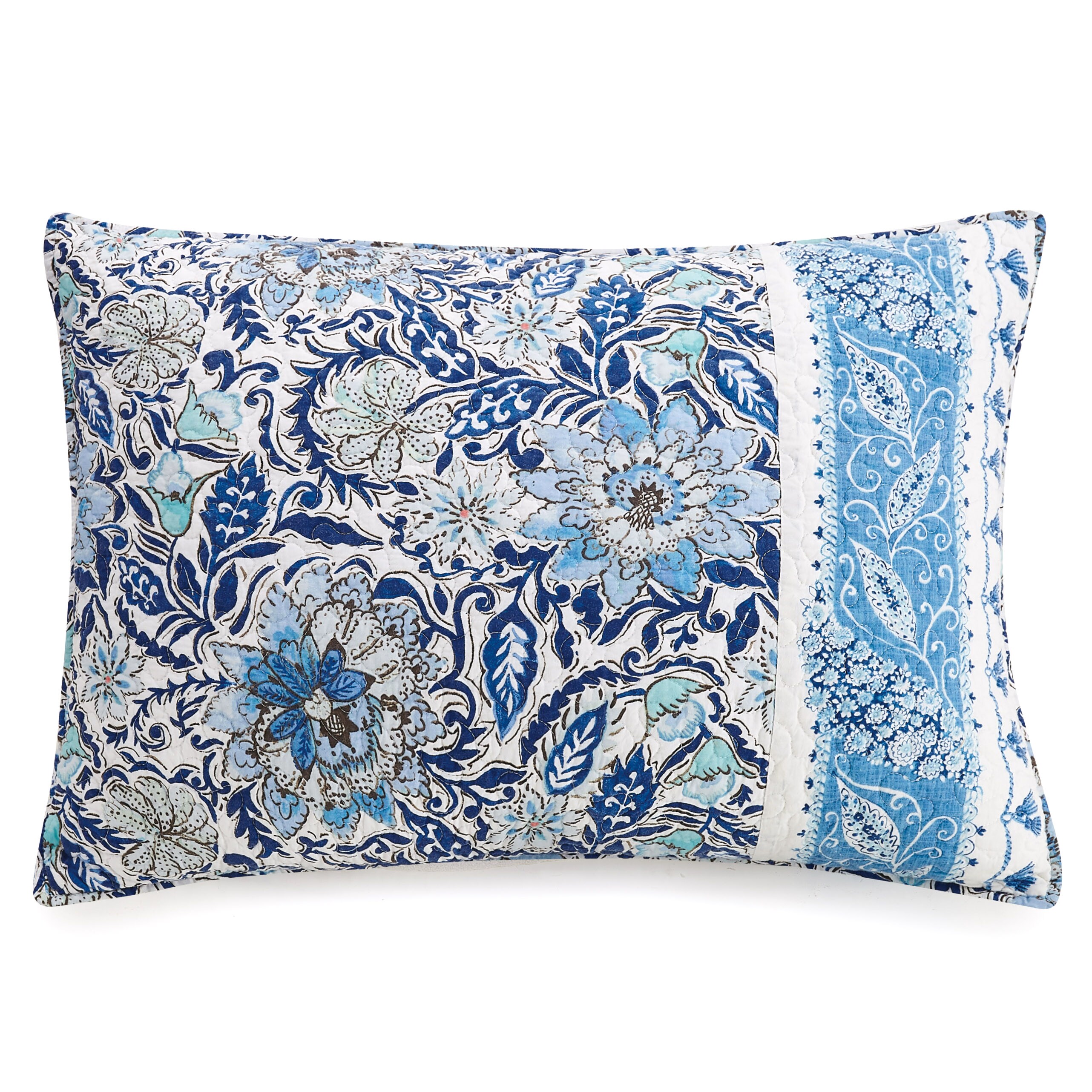 Dena Home Bisou floral 3-Piece Blue King Quilt Set in the Bedding