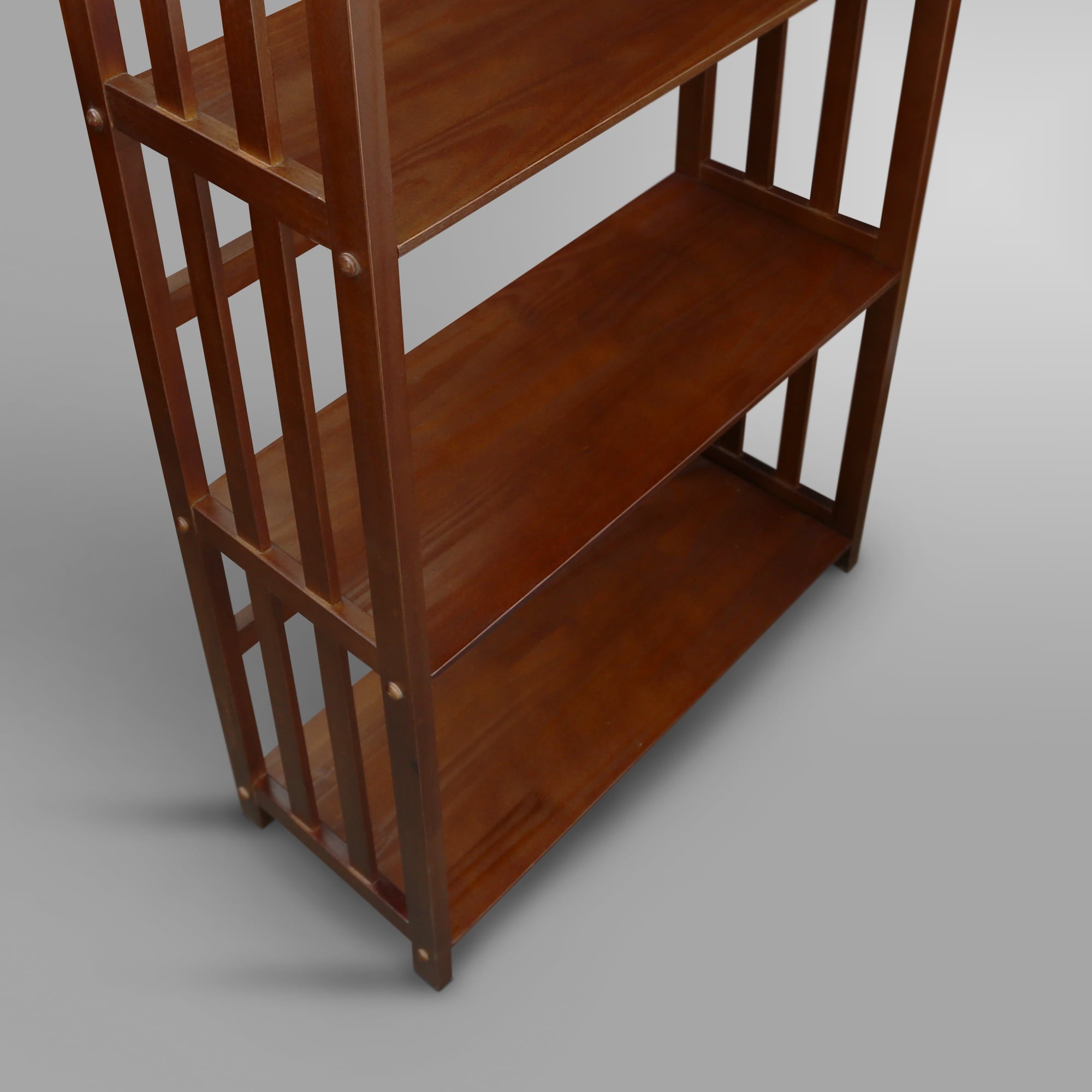 Mission Style Solid Walnut 5-Shelf Bookcase in Dark Stain