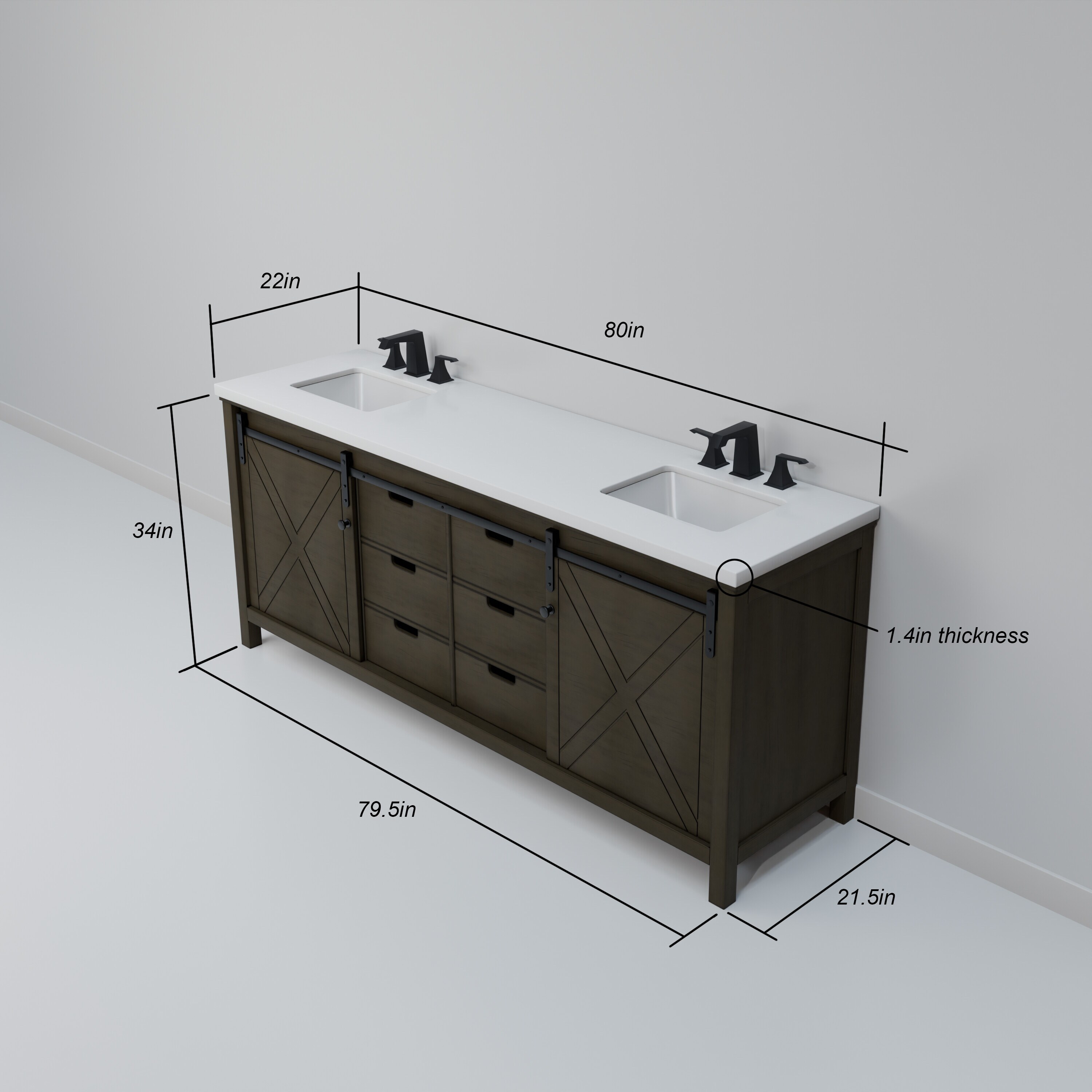 Lexora LM342280DKCSM30F Bath-Vanity-Combo - View #9