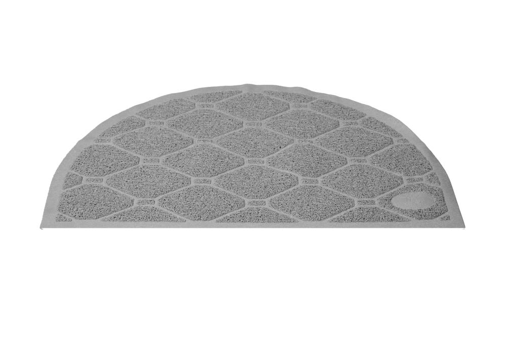 Mind Reader LITMATS-GRY 2-ft x 2-ft Grey PVC Half-round Indoor Decorative Home Utility Mat