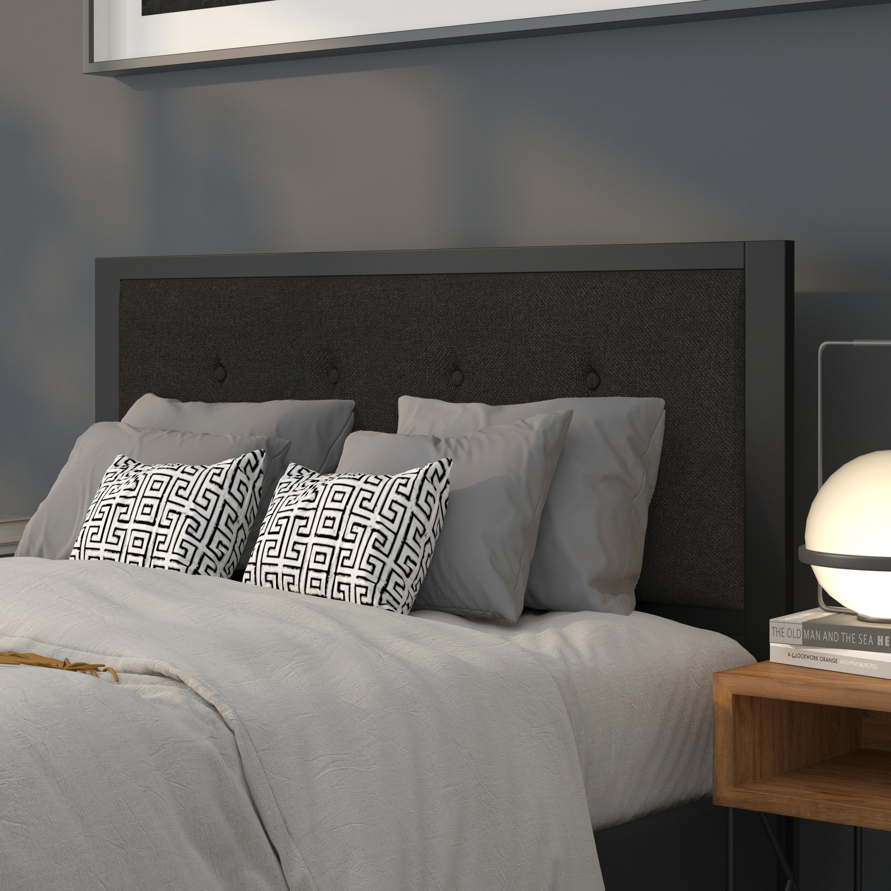 Flash Furniture 889142945888 Bristol Black Full Polyester Upholstered Headboard
