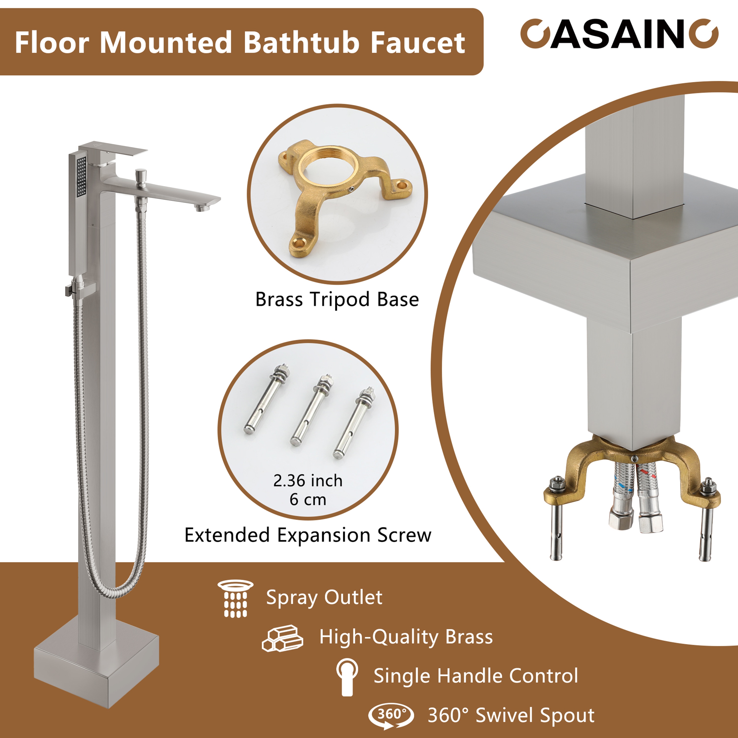 CASAINC CASA01CP-12 Roman-Tub-Faucets - View #7