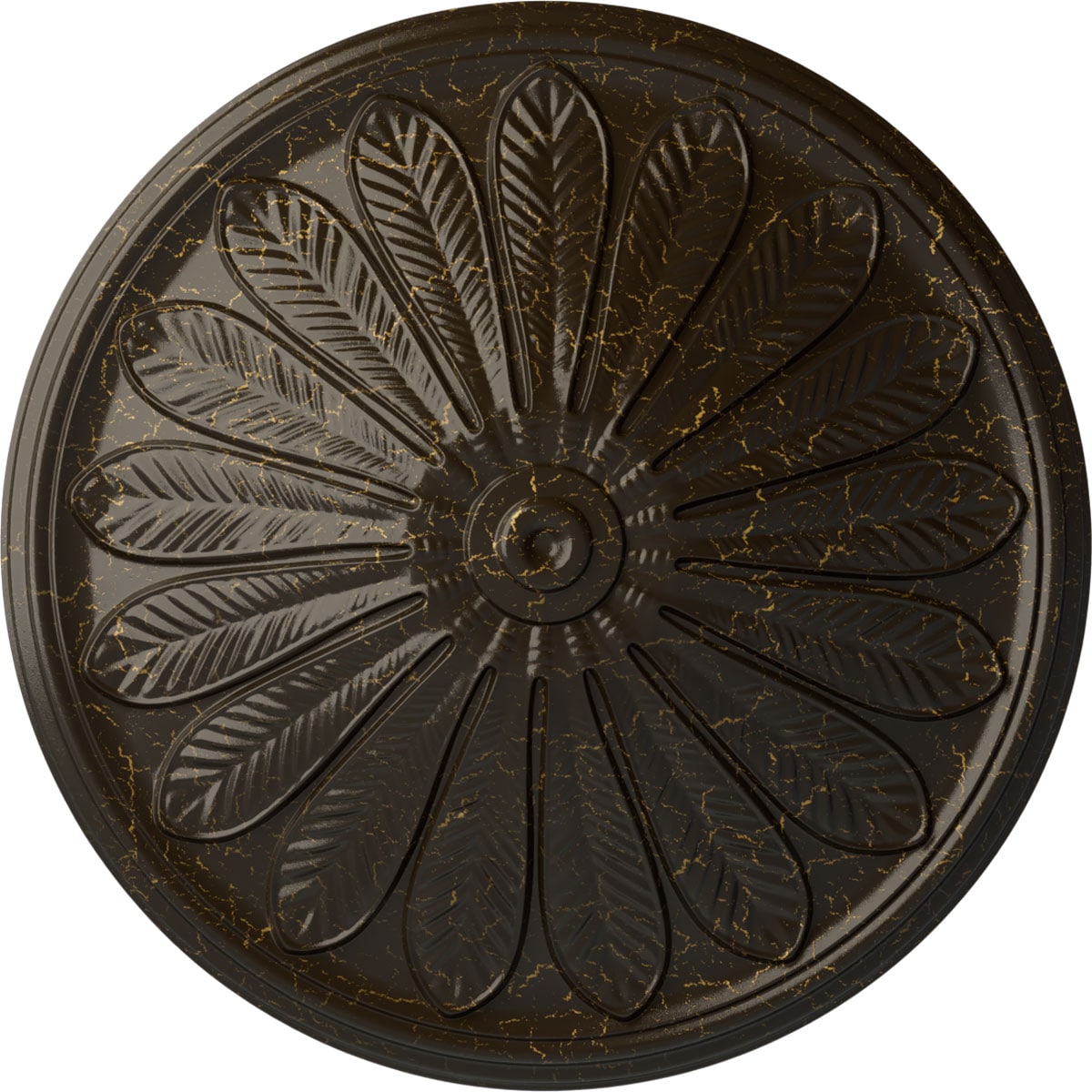 Ekena Millwork CM25BRSHC Brontes 25.5-in W x 25.5-in L Painted Stone Hearth Crackle Polyurethane Whole Ceiling Medallion
