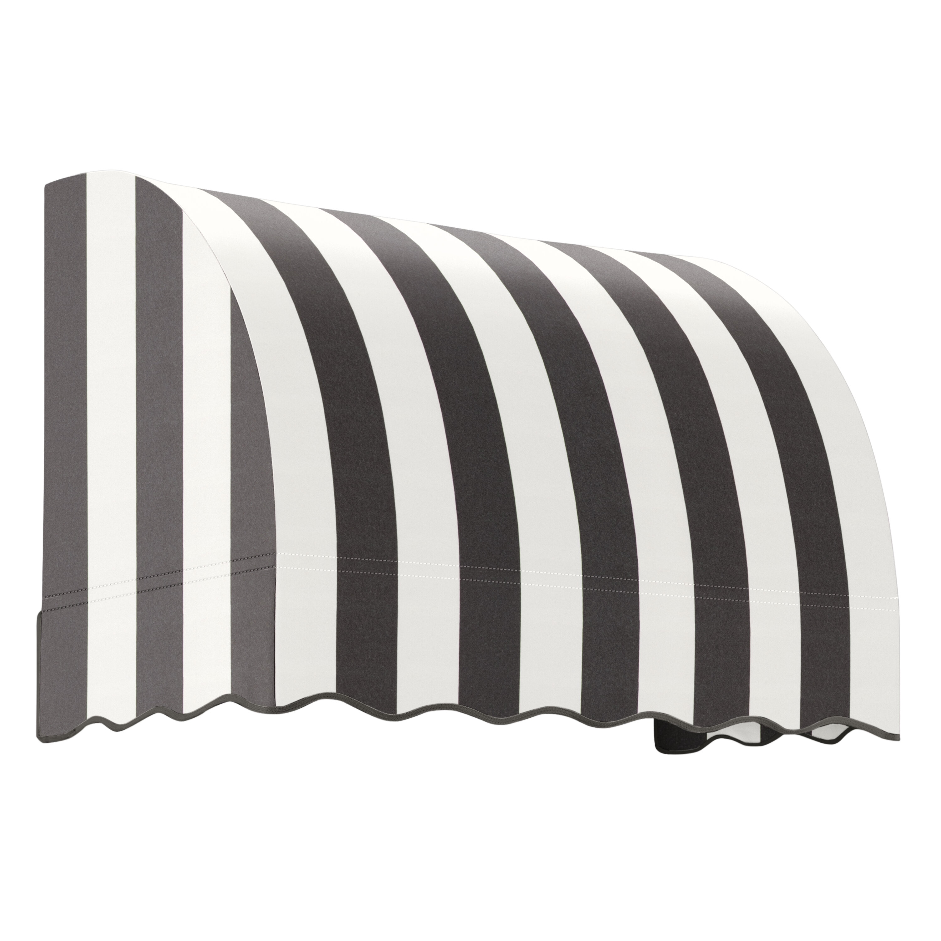 Awntech RS22-L-3KW Savannah 40.5-in Wide x 24-in Projection x 31-in Height Fabric Black/White Stripe Striped Fixed Window/Door Awning