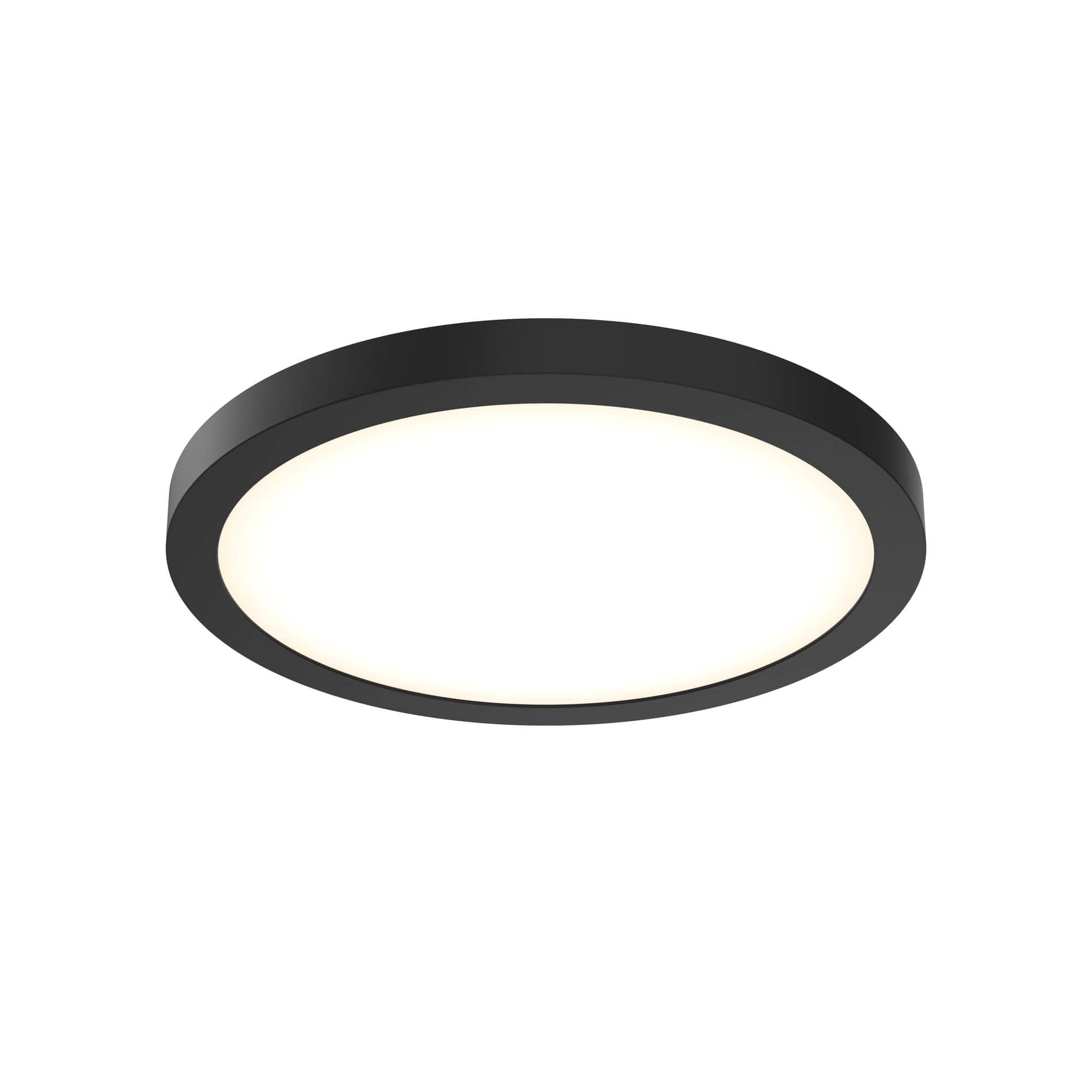 DALS Lighting CFLEDR14-CC-BK Cfled 1 -Light 14-in Matte Black Integrated LED Flush Mount Light ENERGY STAR Certified